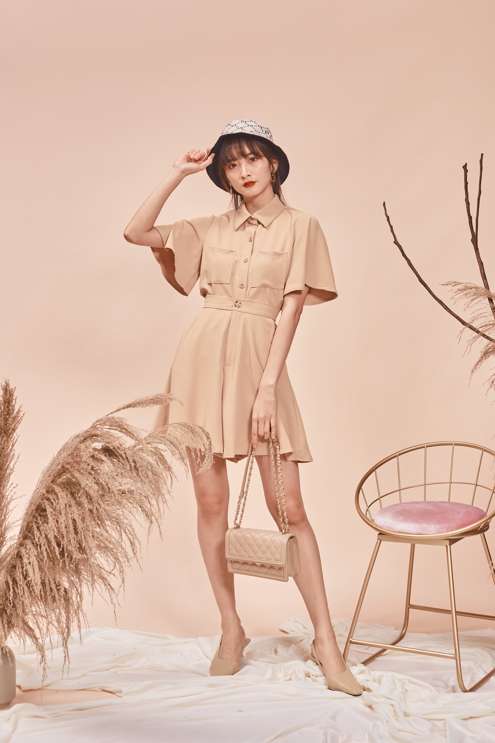 Hester Flare Pants-Khaki (7295339724951)