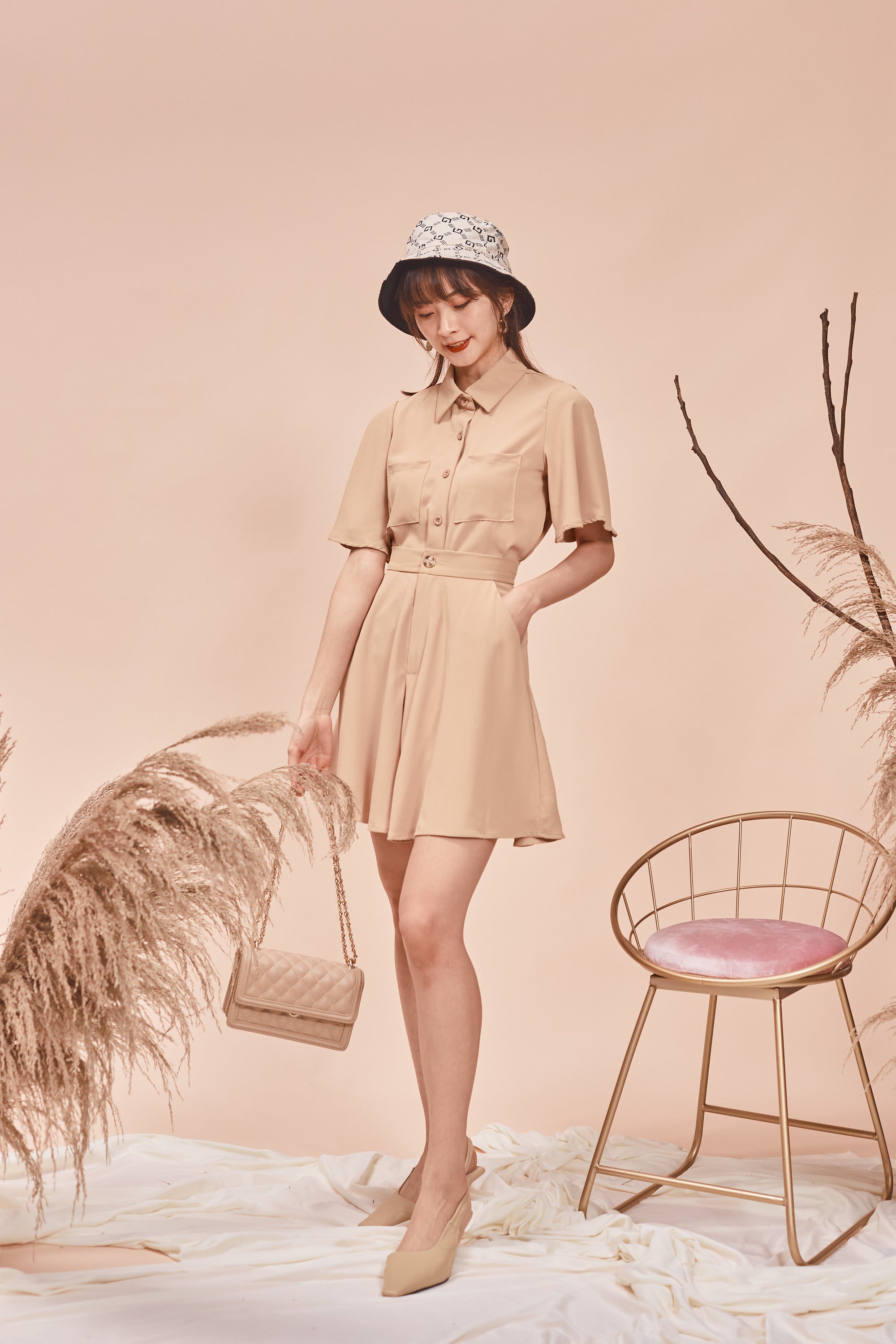 Hester Flare Pants-Khaki (7295339724951)