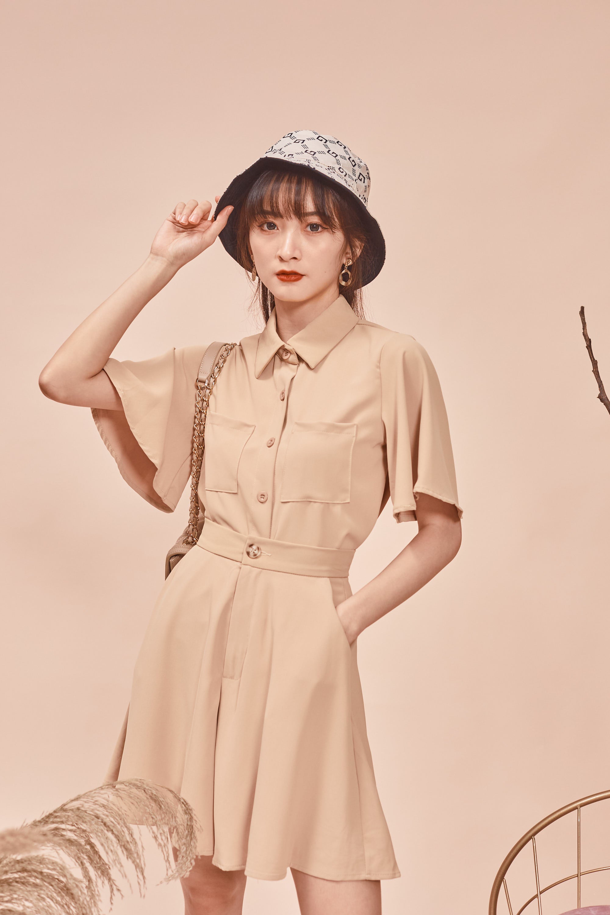 Hester Flare Pants-Khaki (7295339724951)