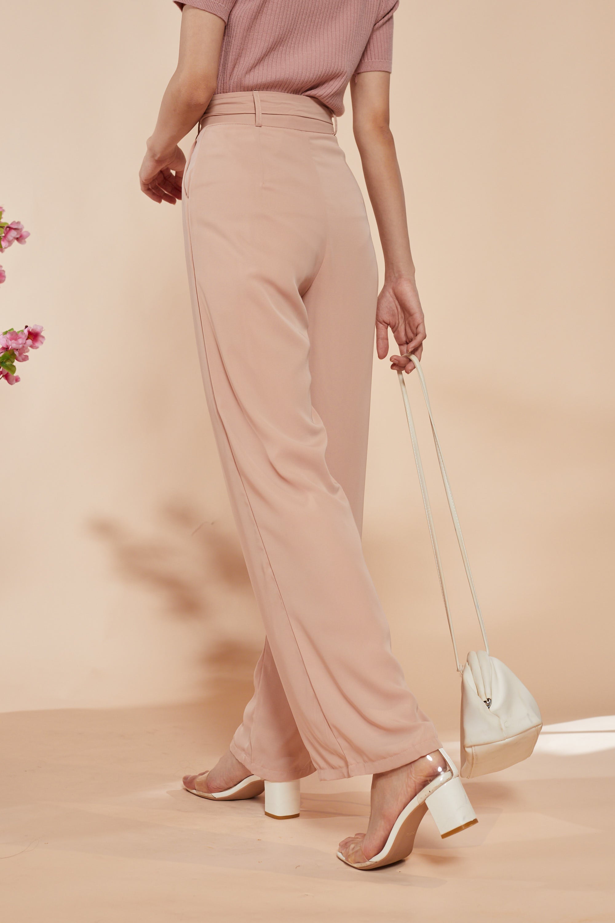Moon Culotte Pants -Nude Pink (7404171788439)