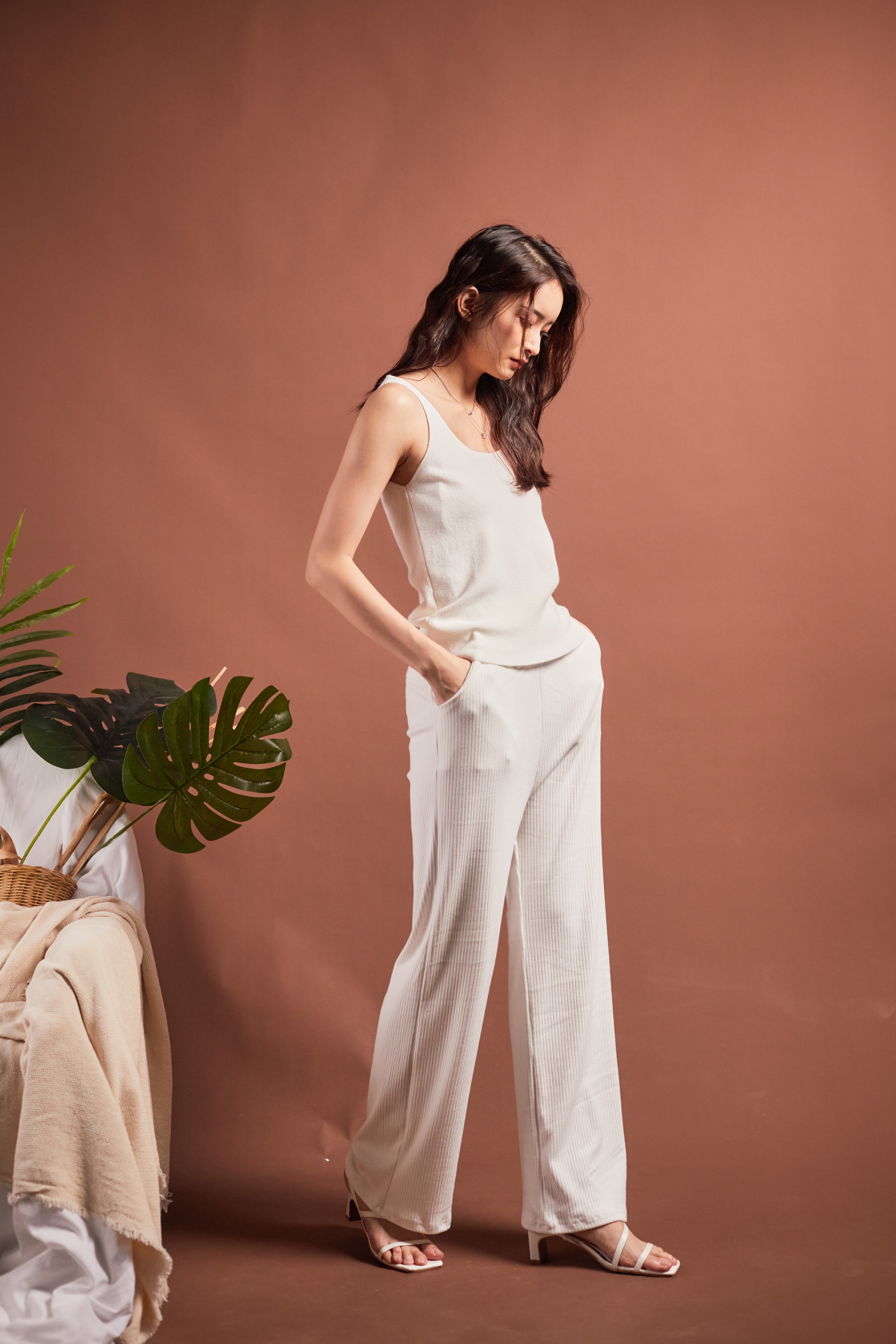 Sarah Knit Culottes-White (7726654685335)