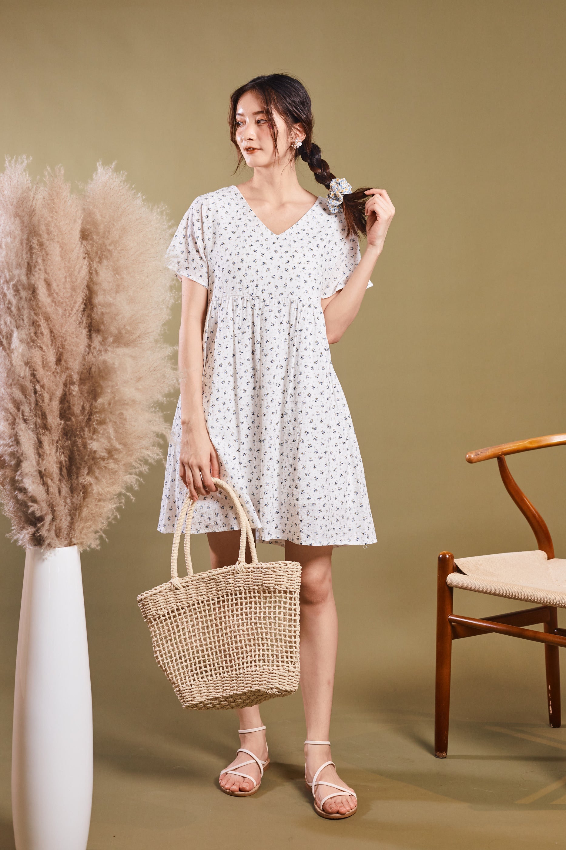 Jiyun Babydoll Dress-Blue (7727902425239)