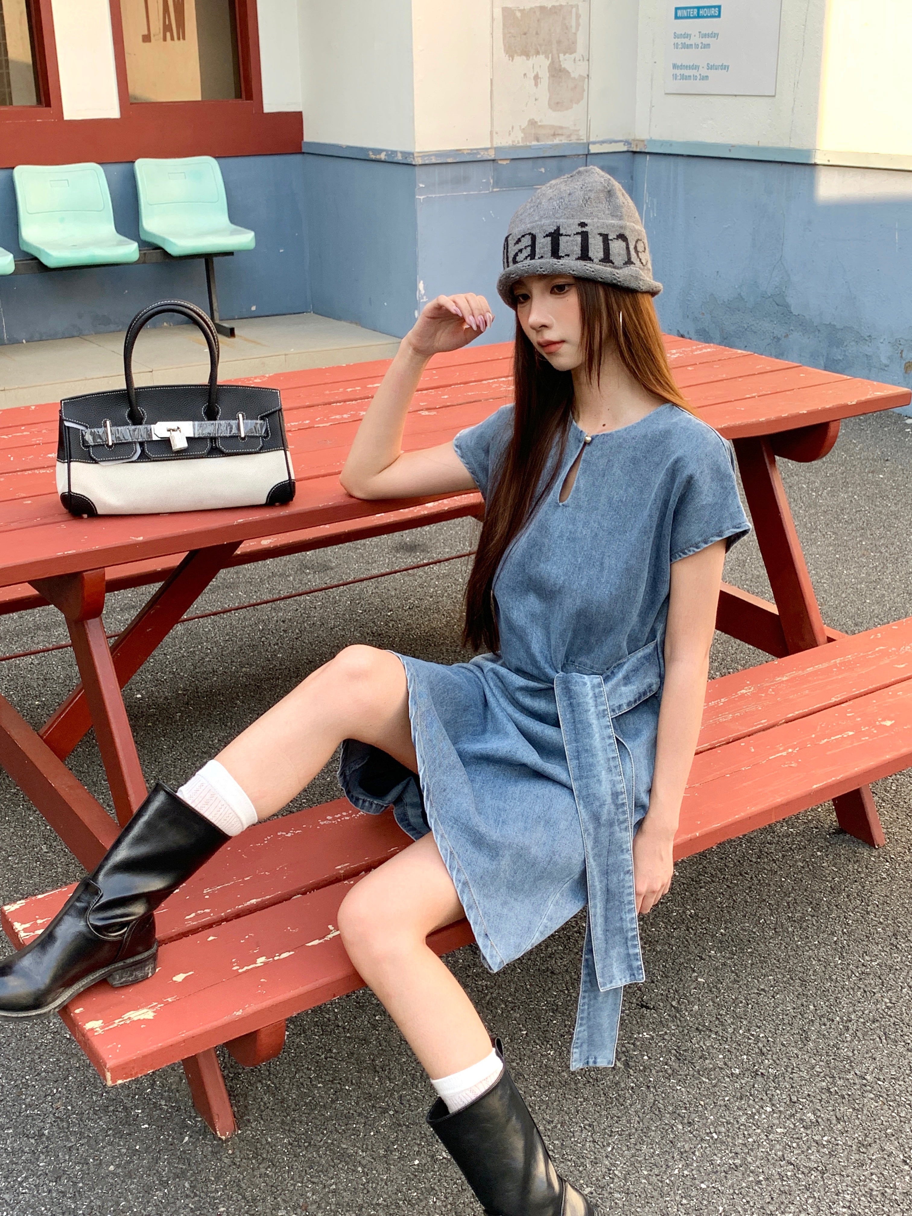 Olivie Denim Dress