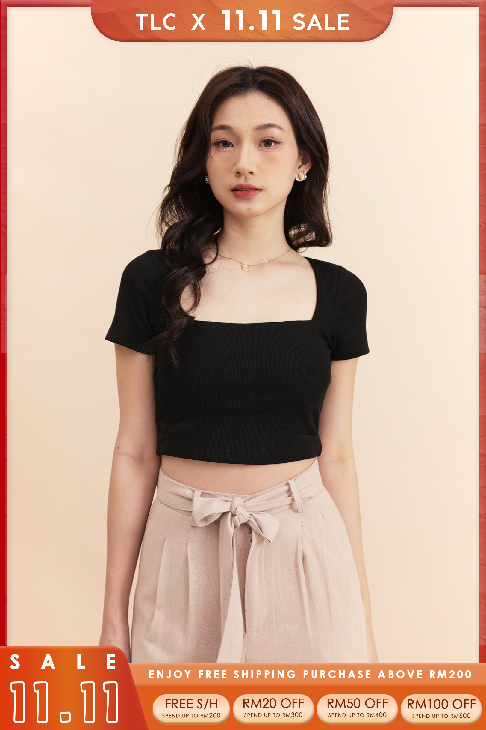 Ari Square Neck Crop Top