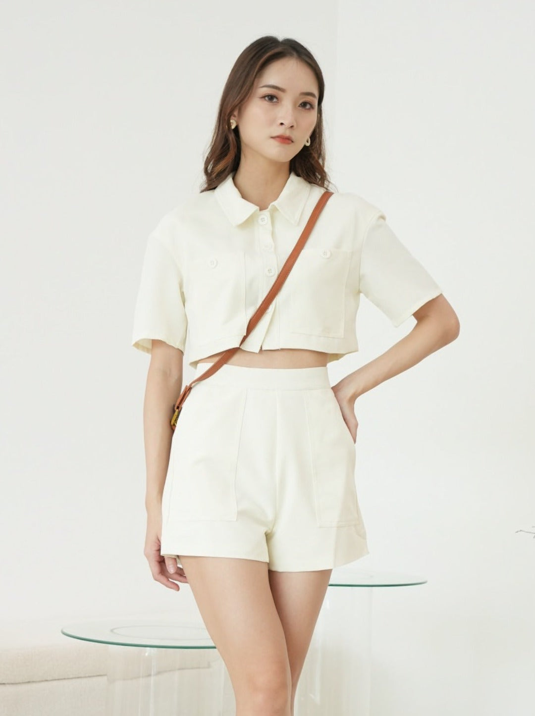 Carin Shorts - Cream White