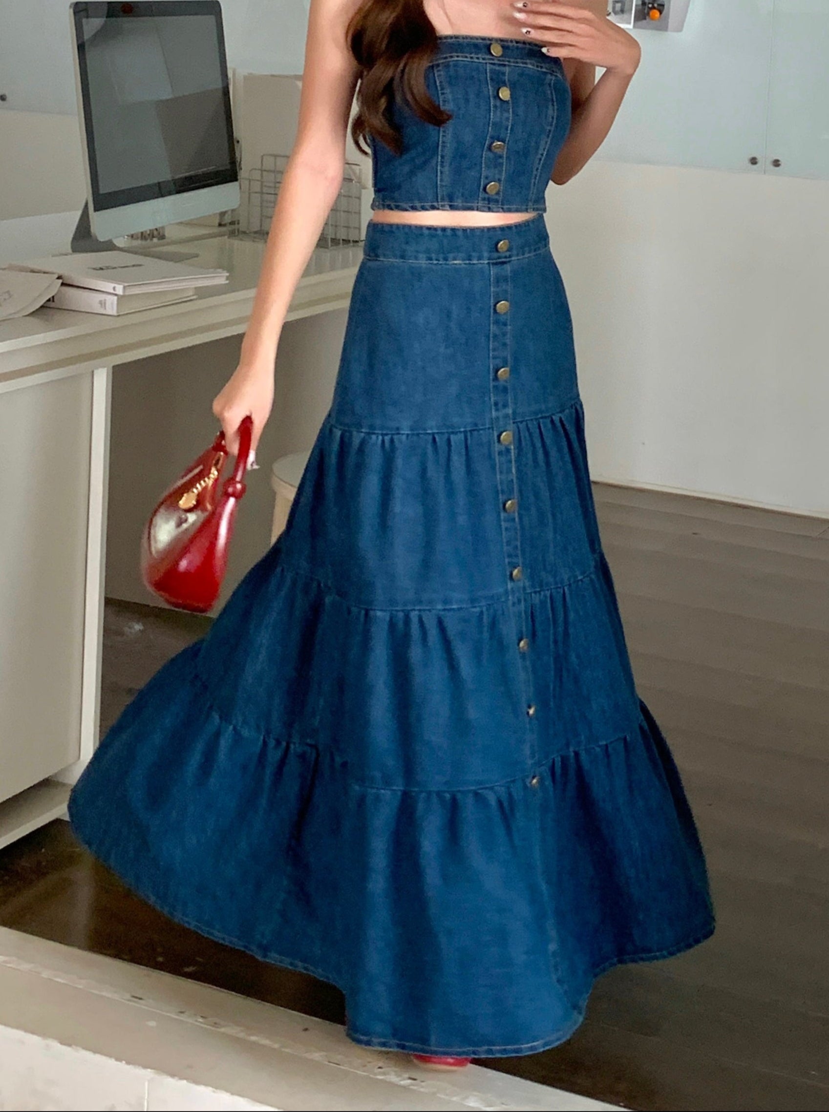 Wrenna Denim Skirt