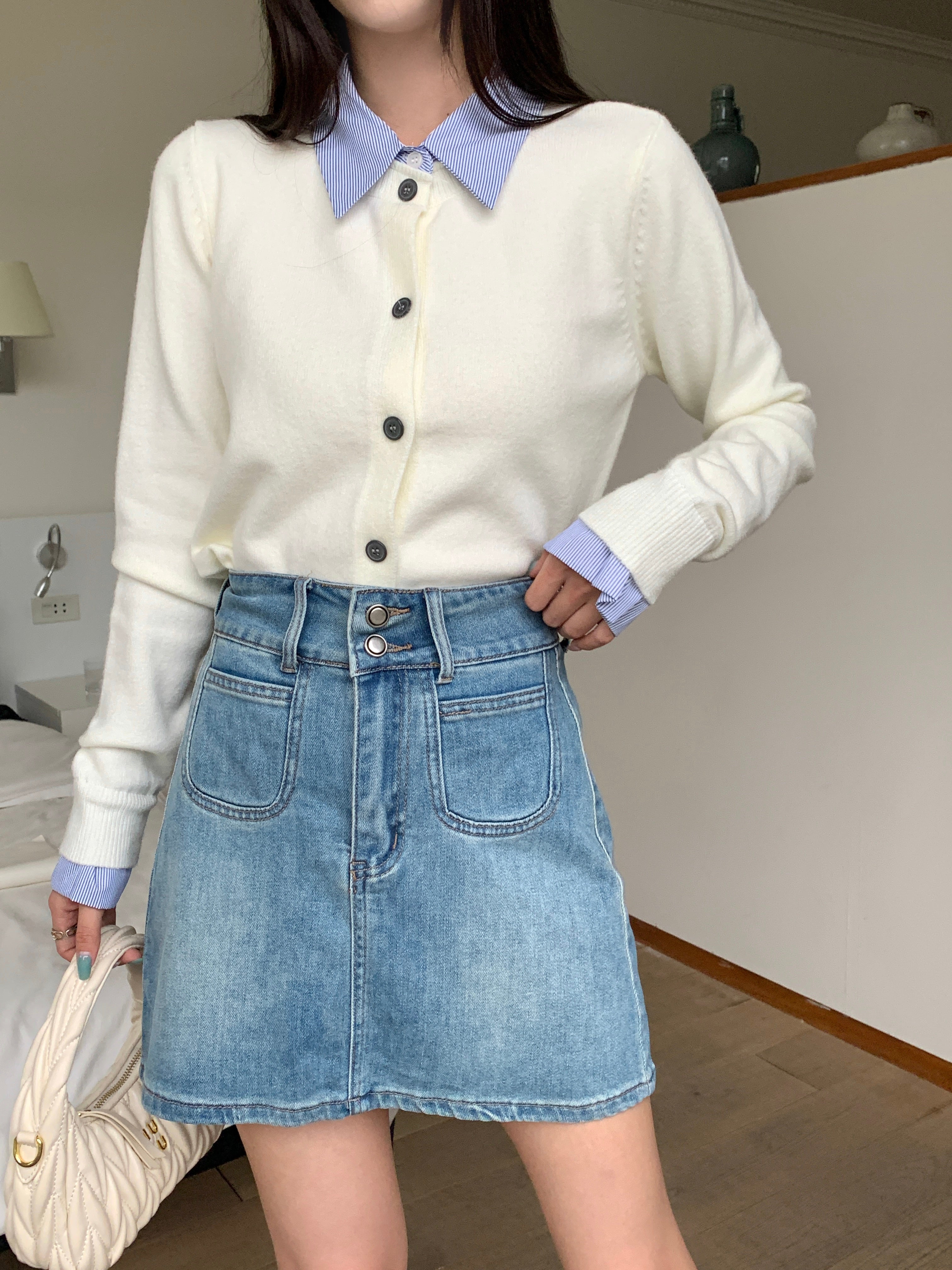 Yuttami Mock Layered Cardigan