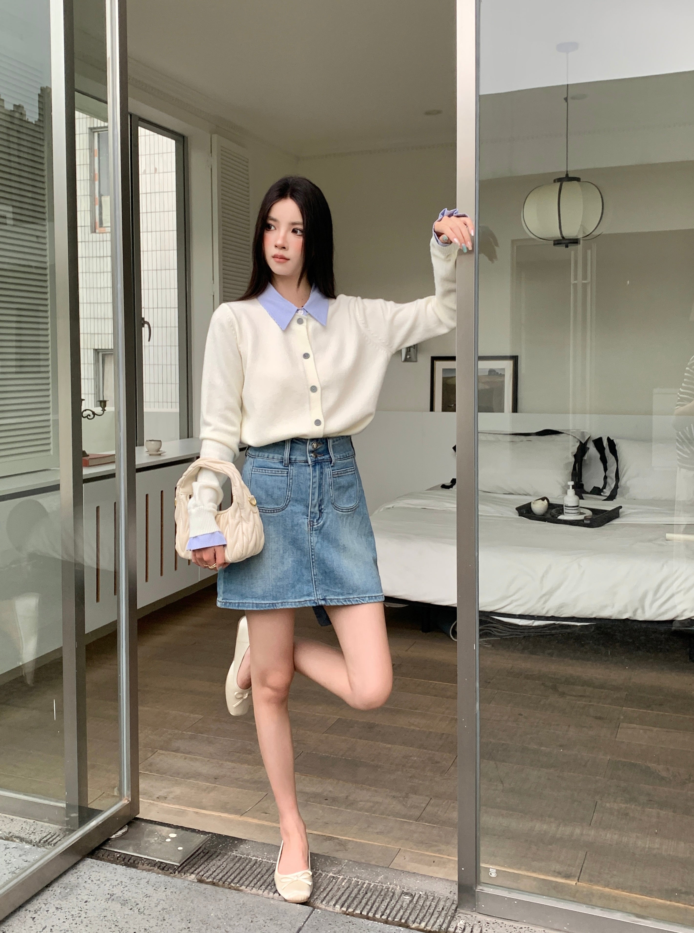 Yuttami Mock Layered Cardigan