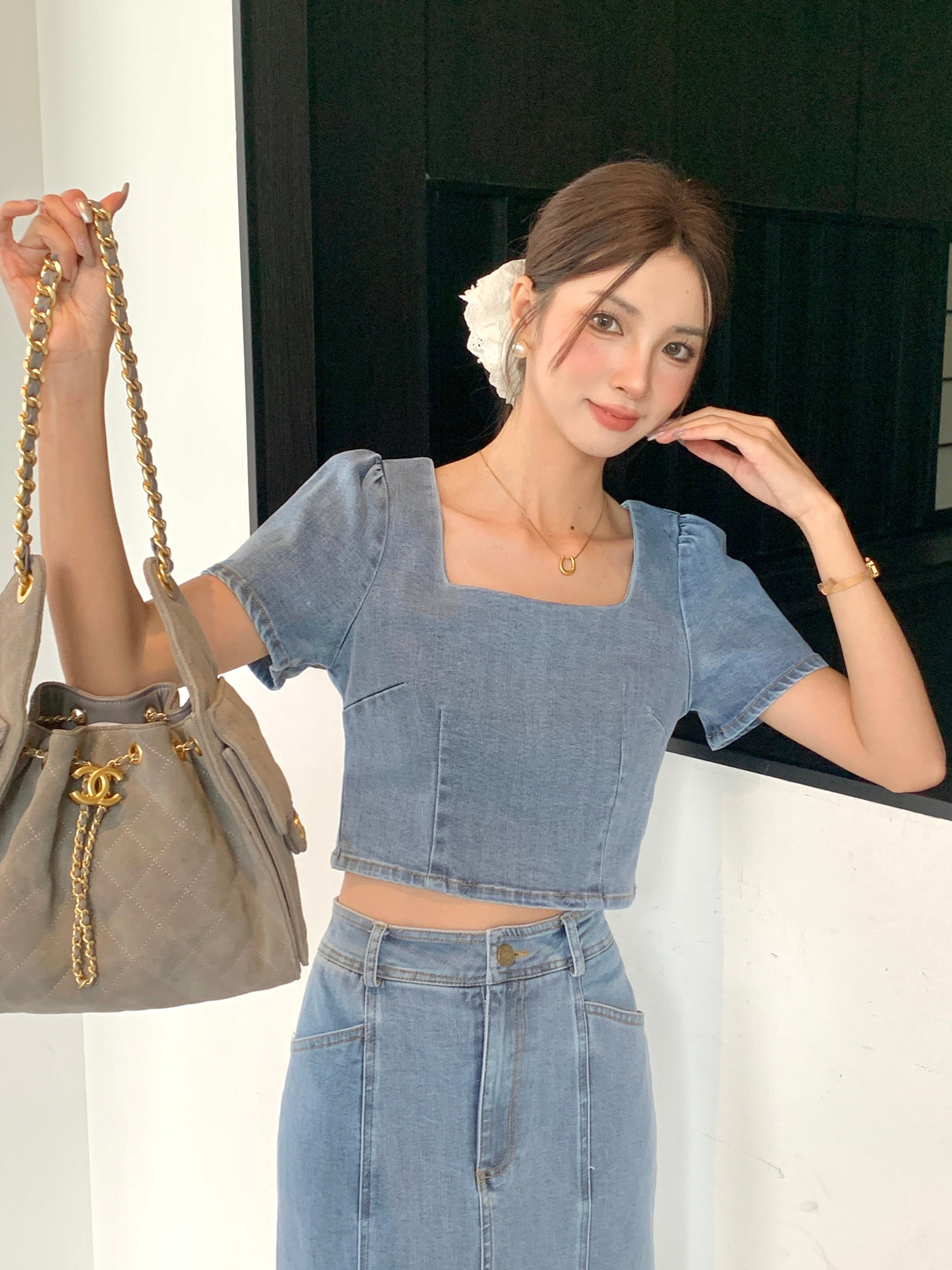 Seori Denim Top (Defect)