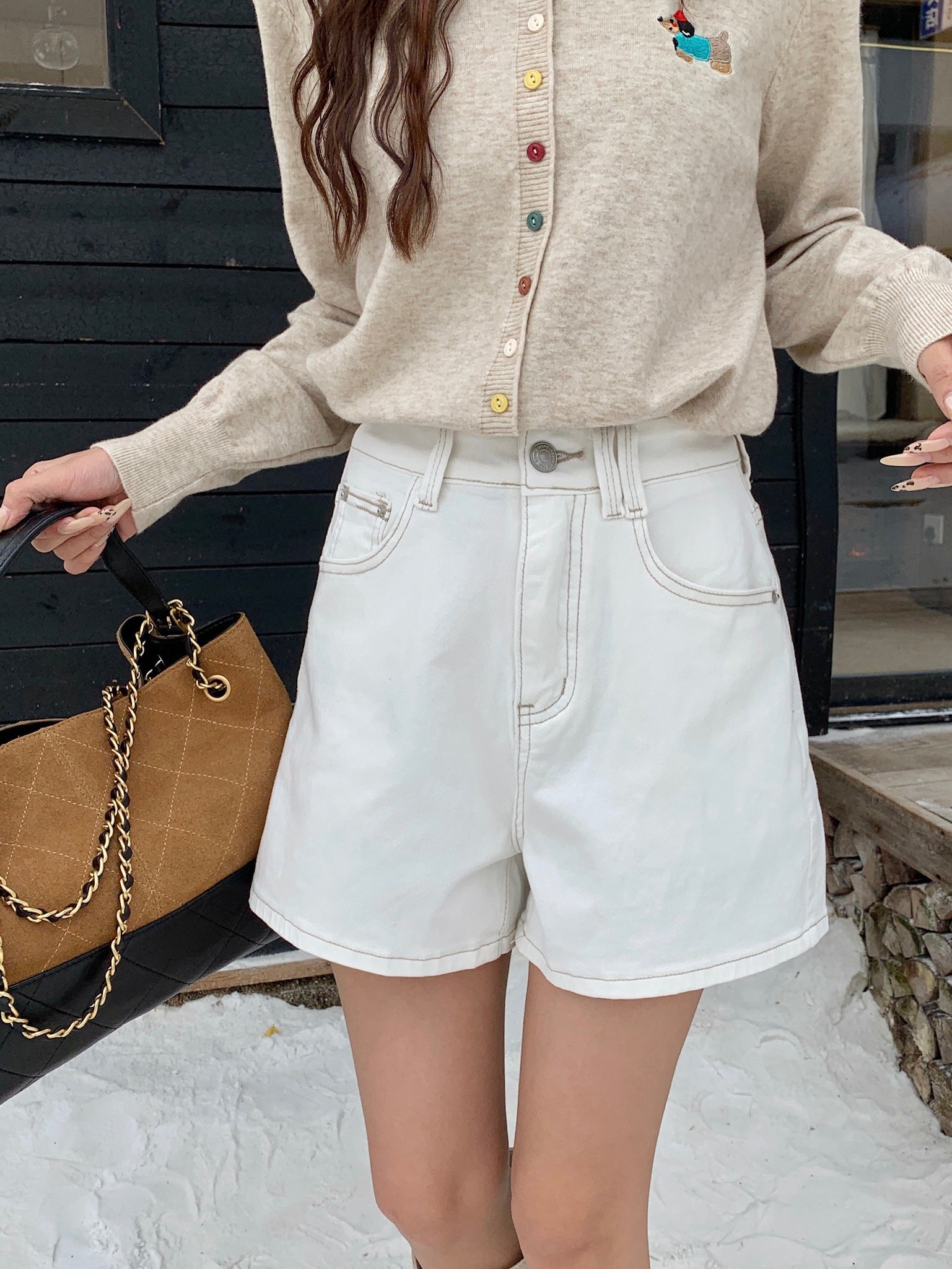 Marine Denim Shorts
