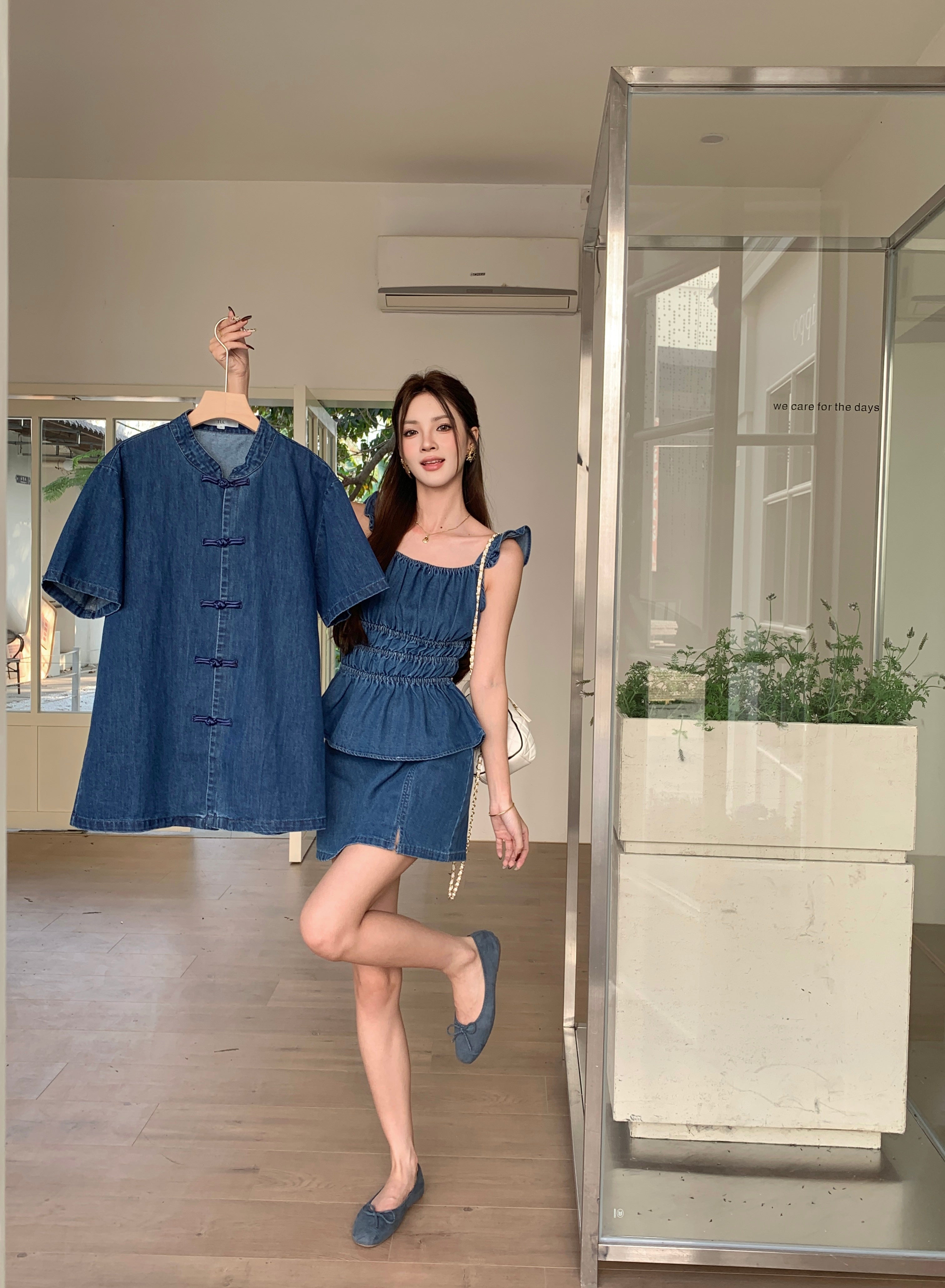Ronal Denim Cheongsam Shirt
