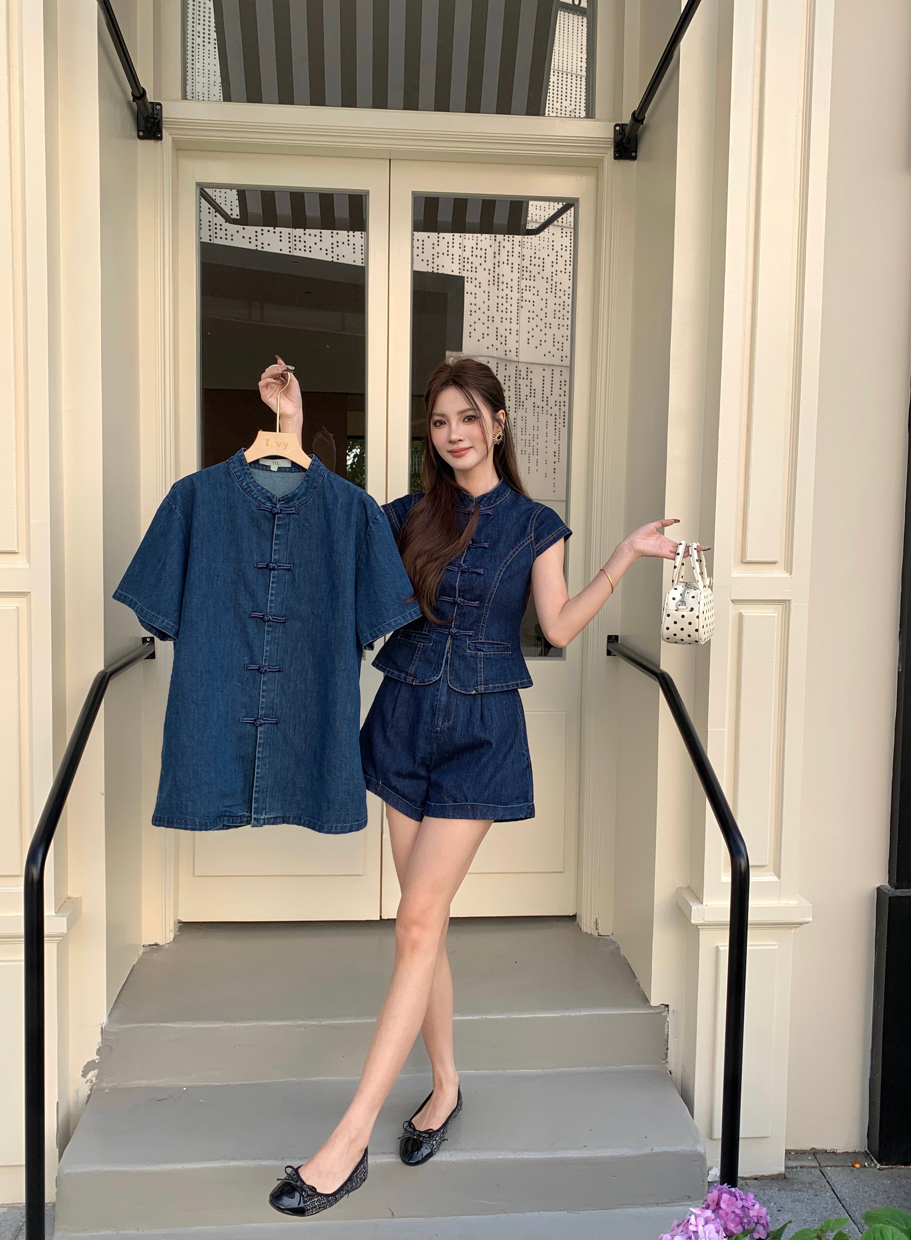 Ronal Denim Cheongsam Shirt