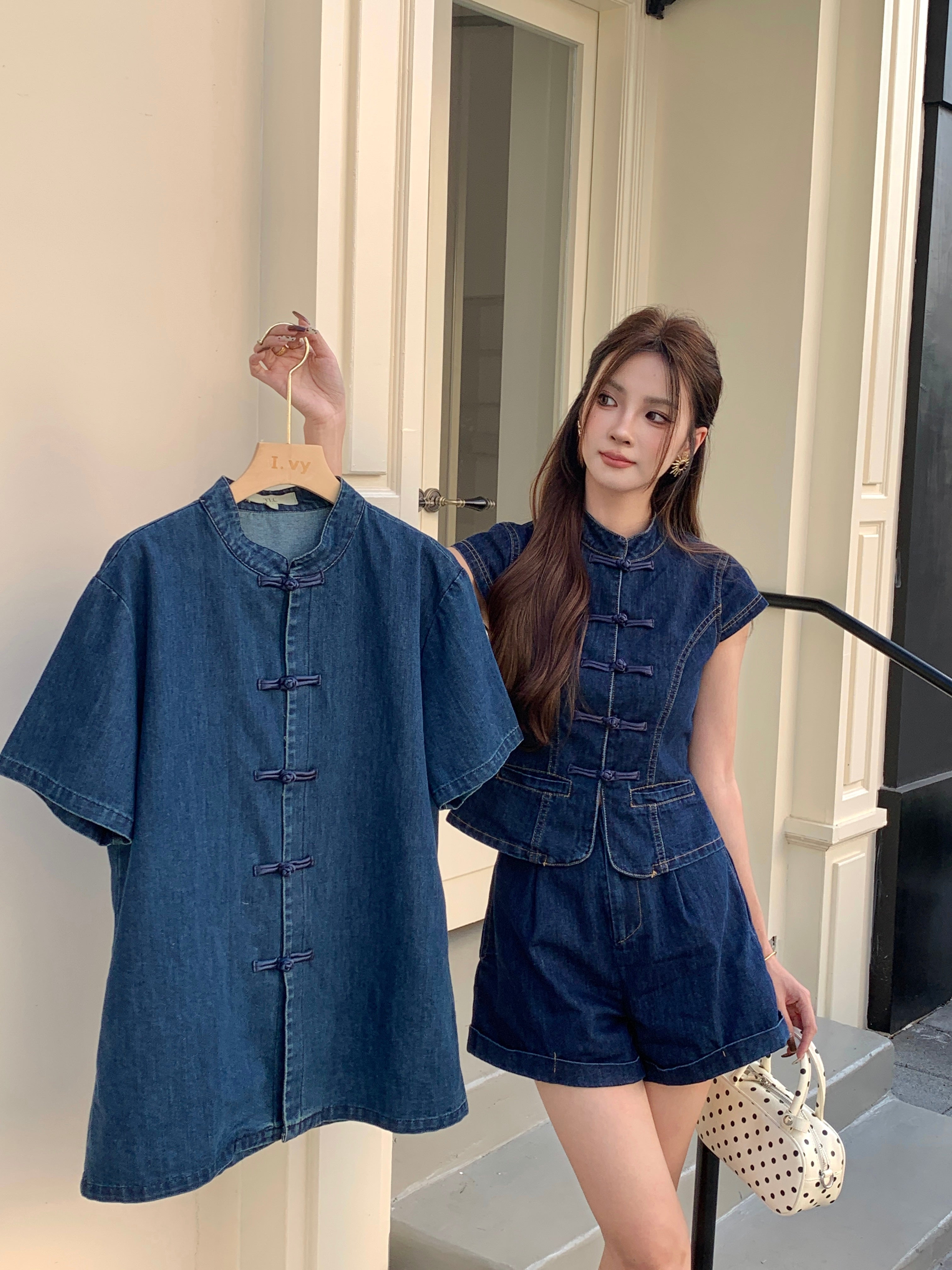 Ronal Denim Cheongsam Shirt