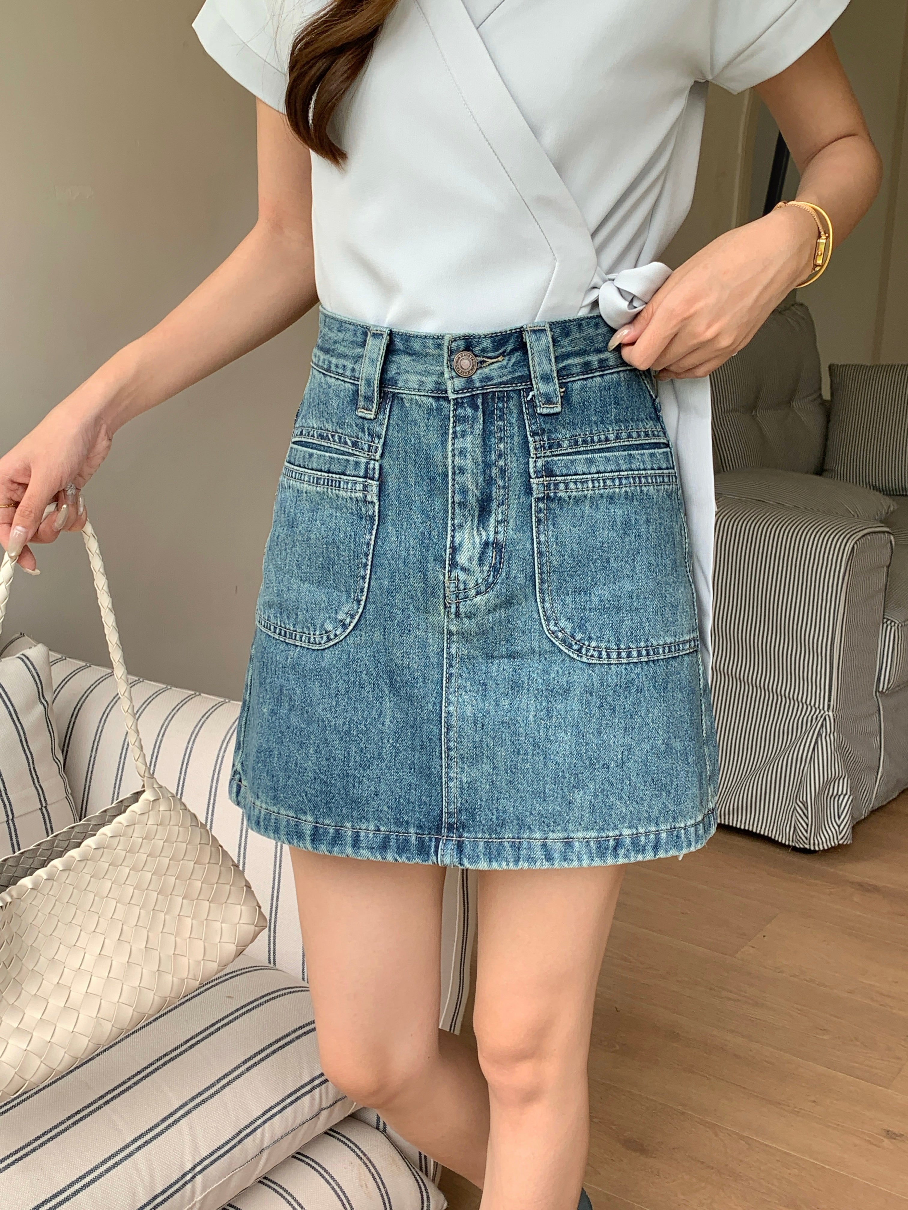 Lipjay Denim Skirt