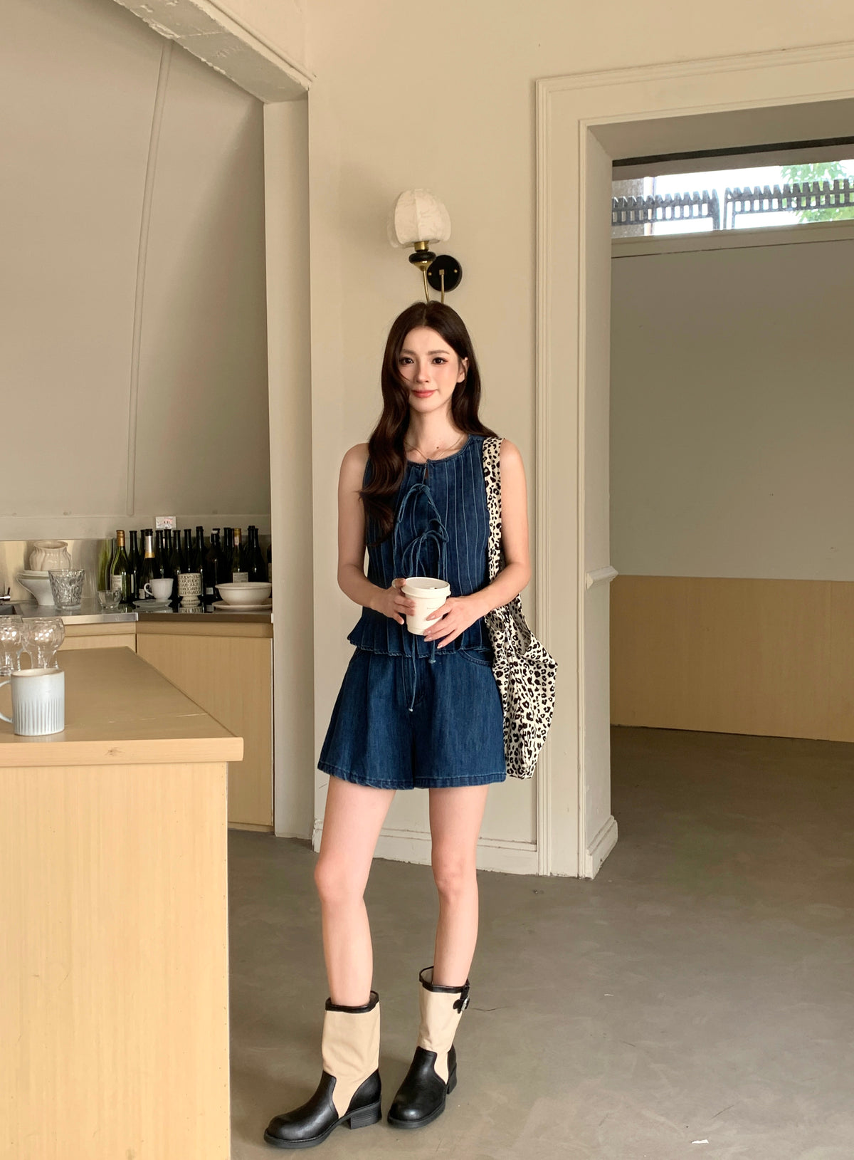 Roulette Denim Top