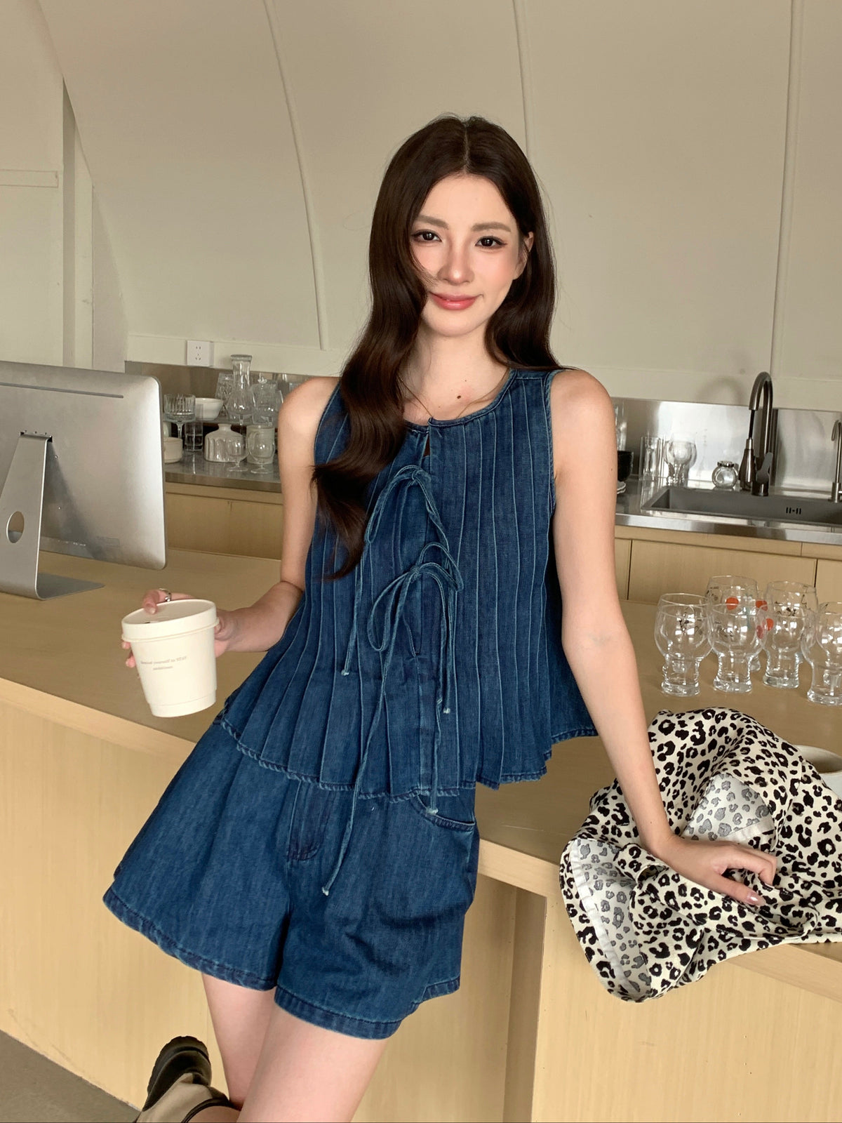Roulette Denim Top