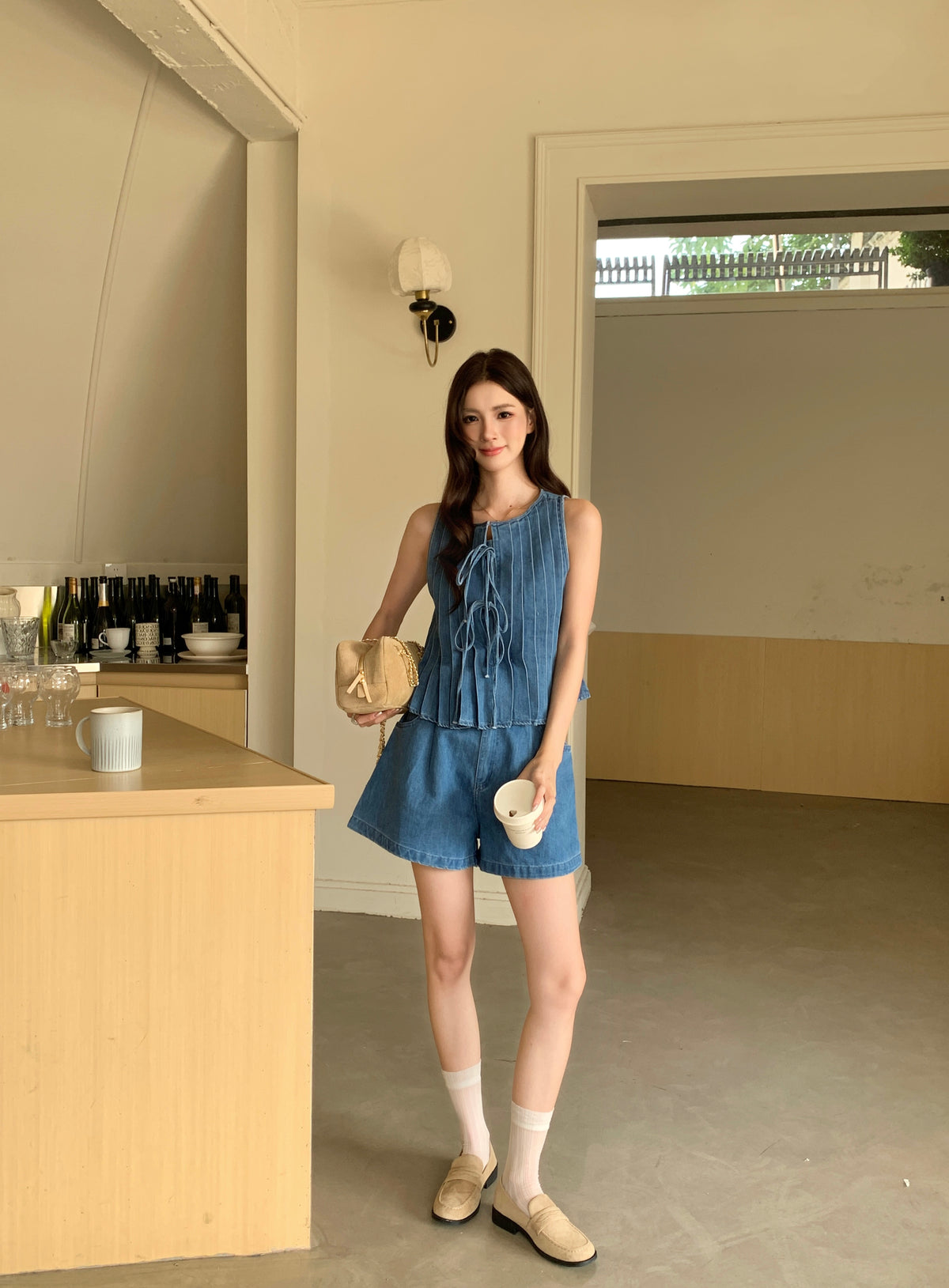 Roulette Denim Top