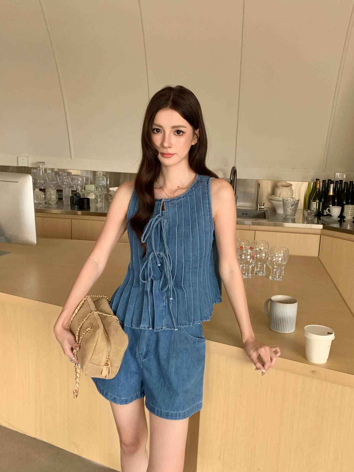 Roulette Denim Shorts