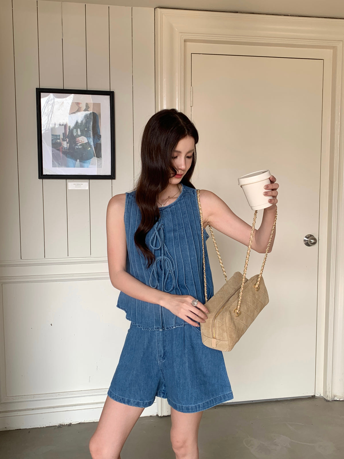 Roulette Denim Top