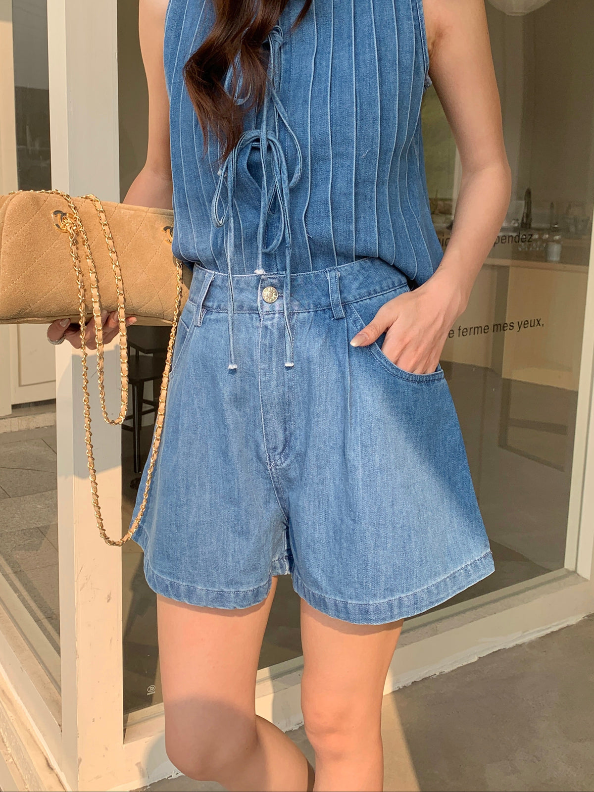 Roulette Denim Shorts