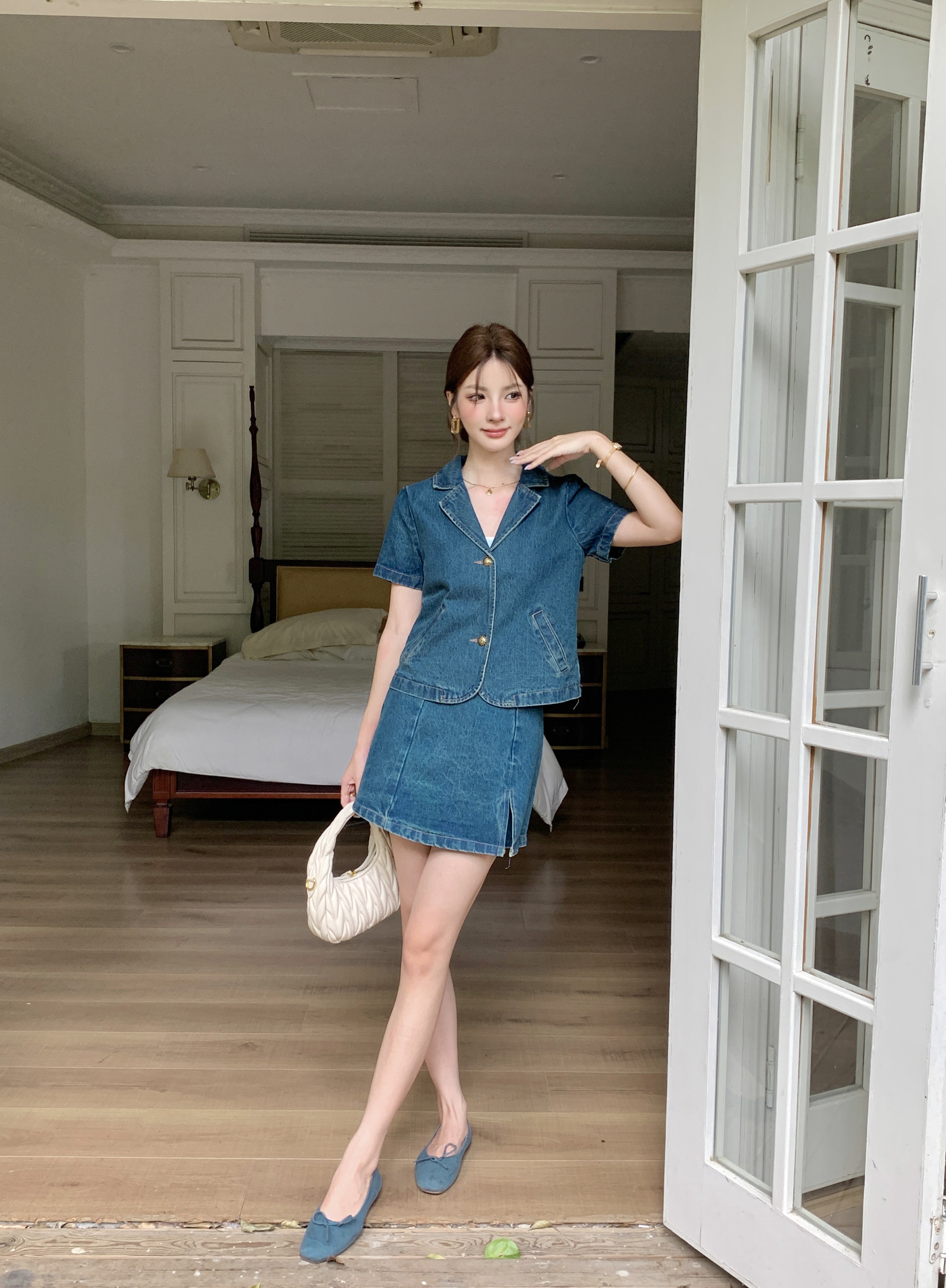 Leslie Denim Top