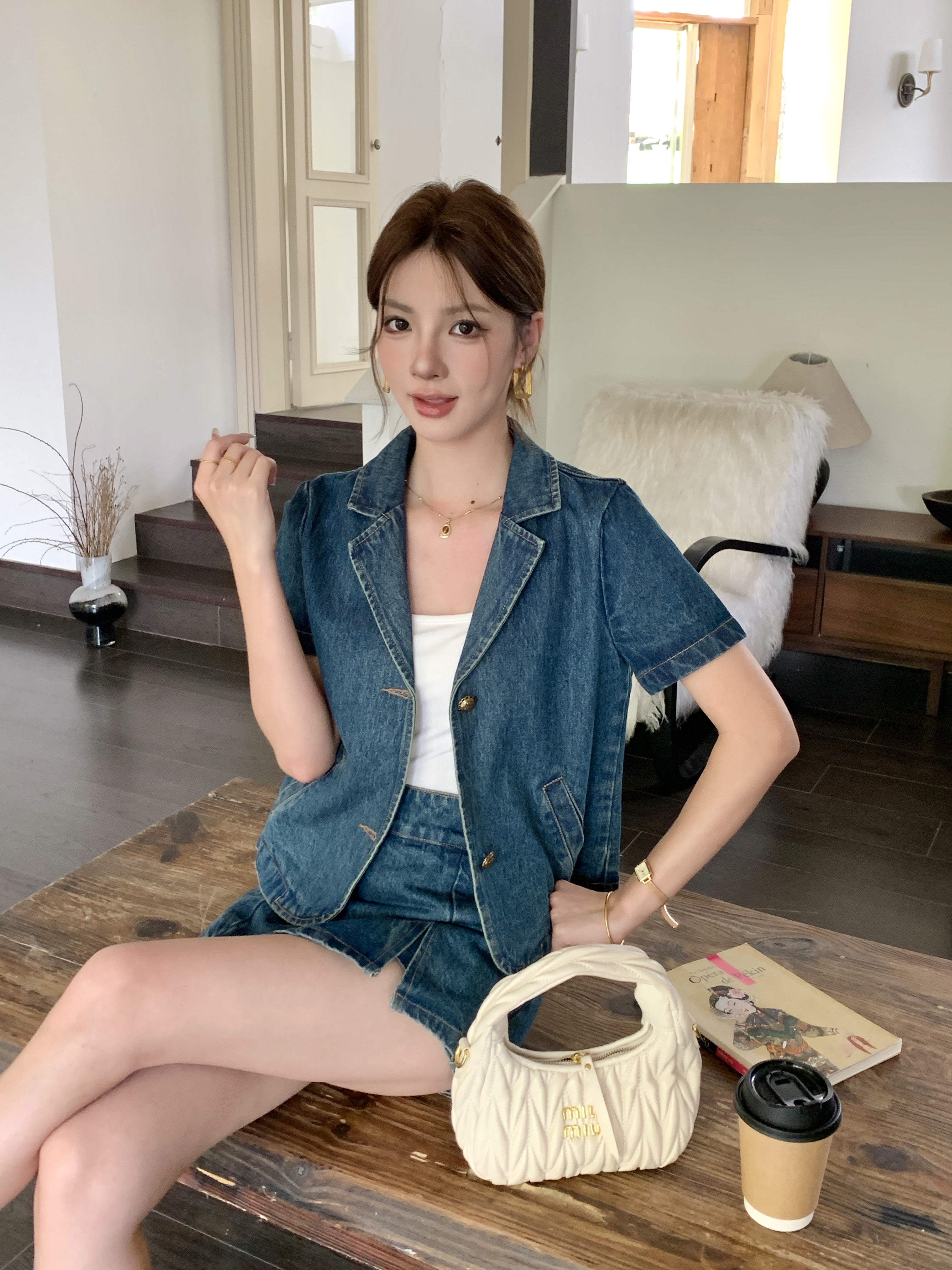 Leslie Denim Top