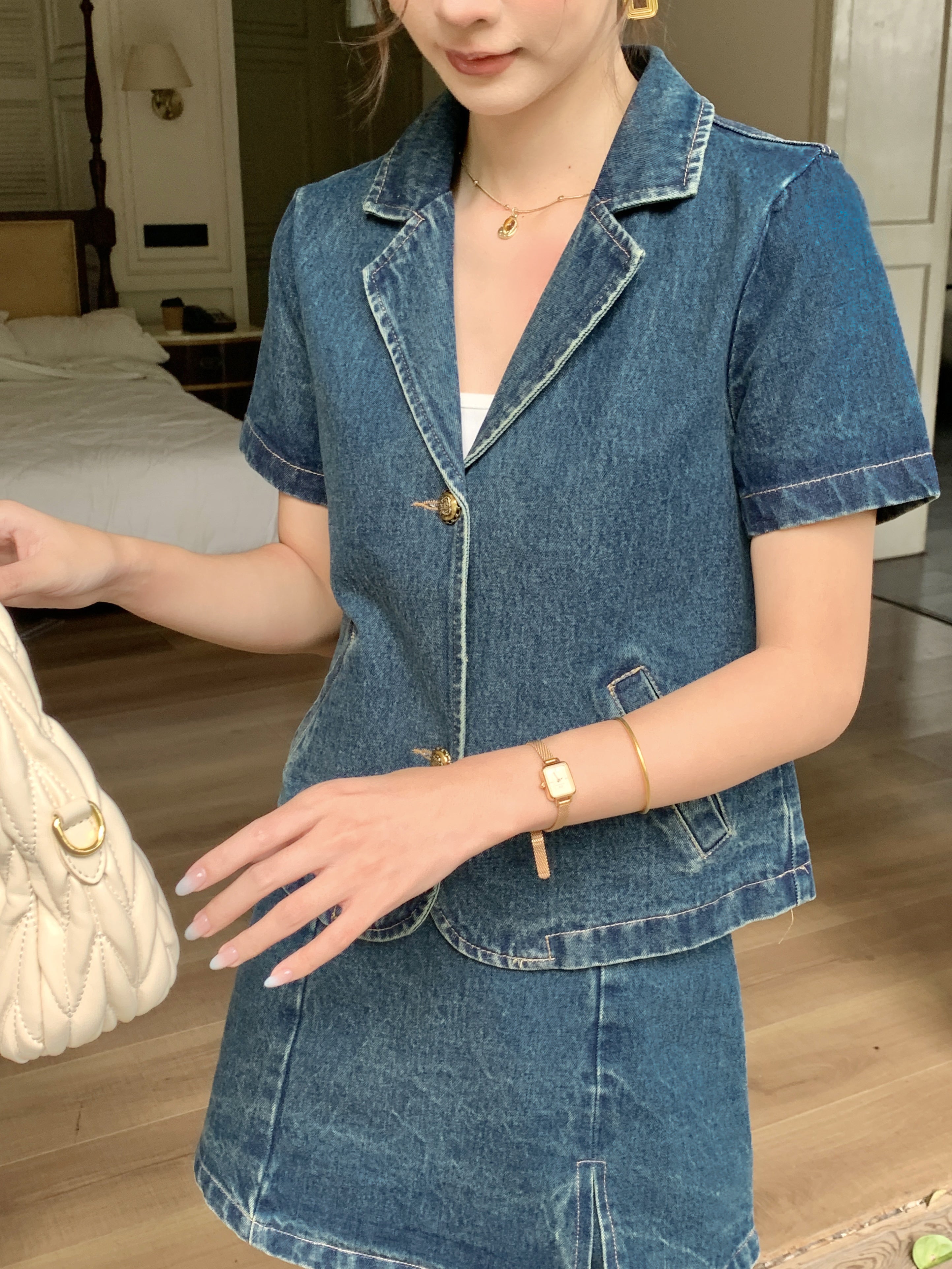 Leslie Denim Top