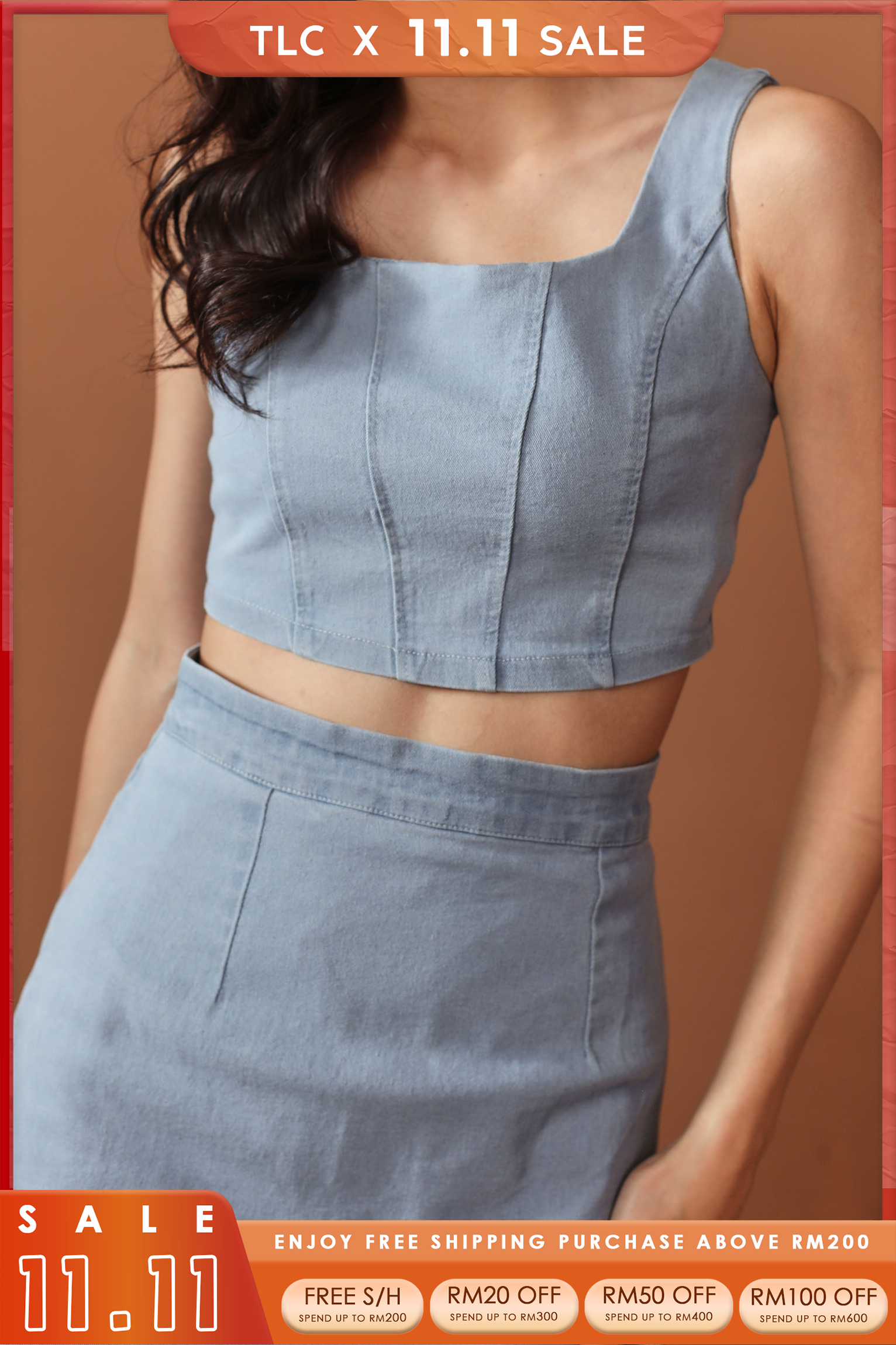 Mica Denim Set Top