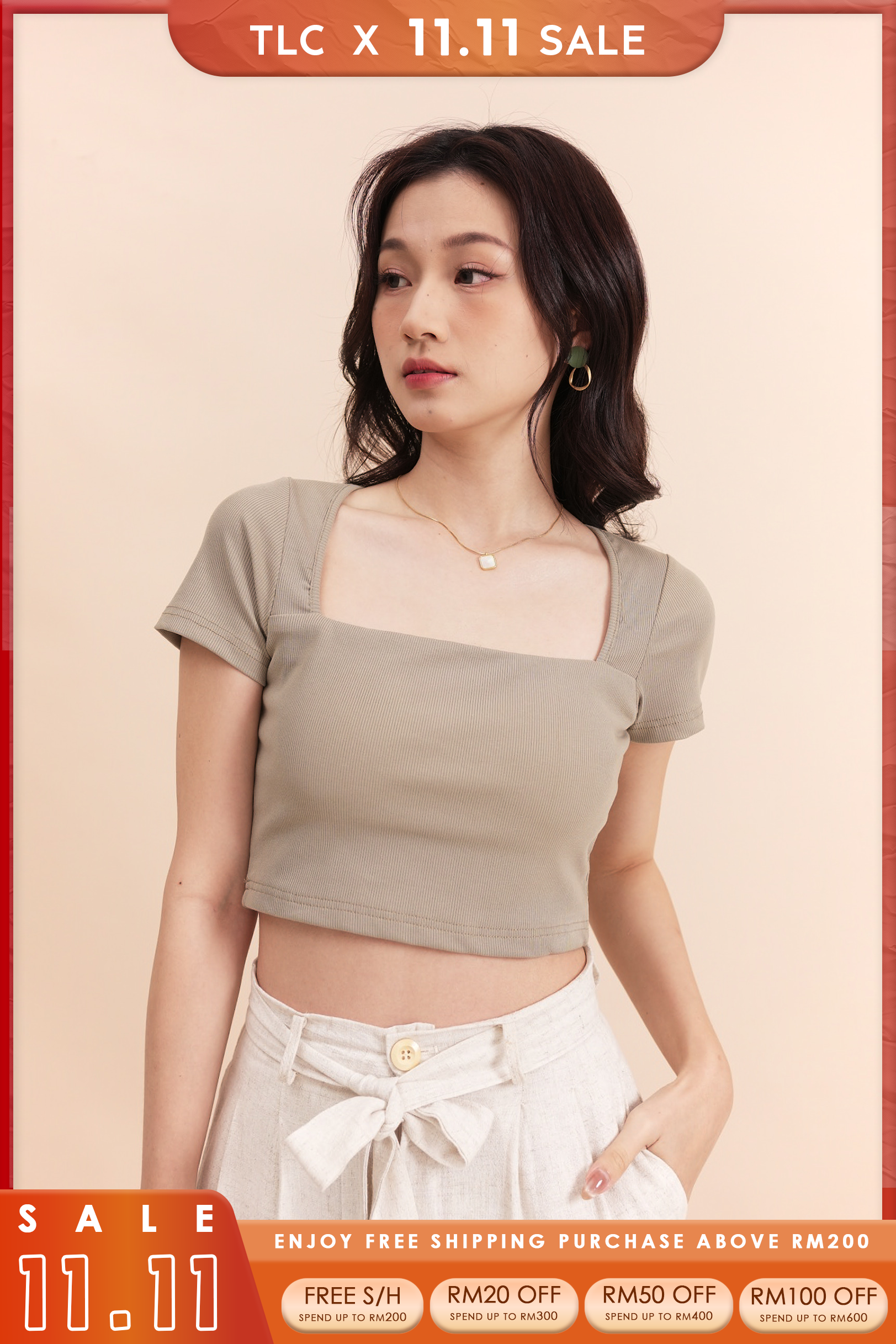 Ari Square Neck Crop Top