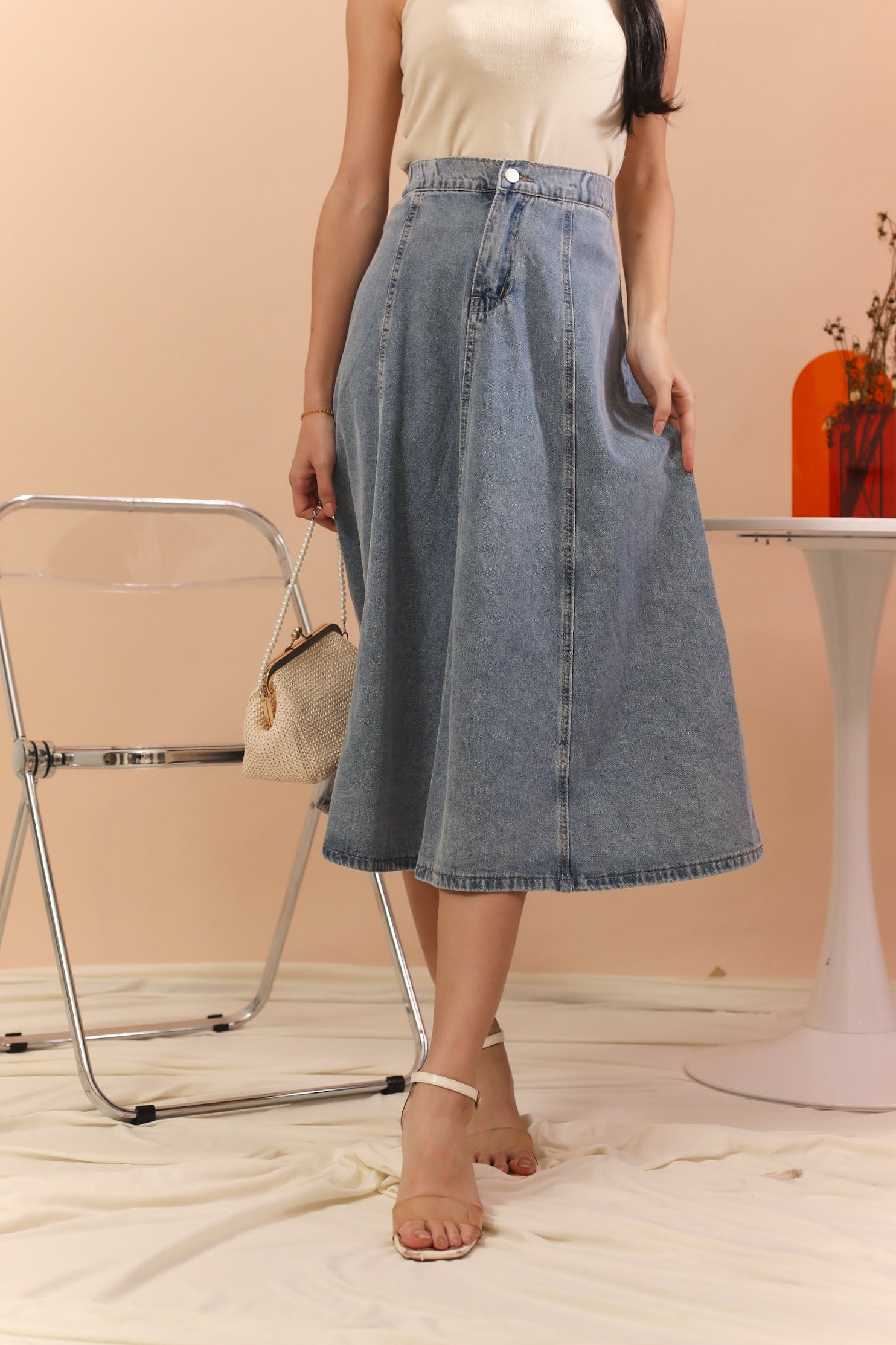 Taylor Denim Skirt - Denim Blue