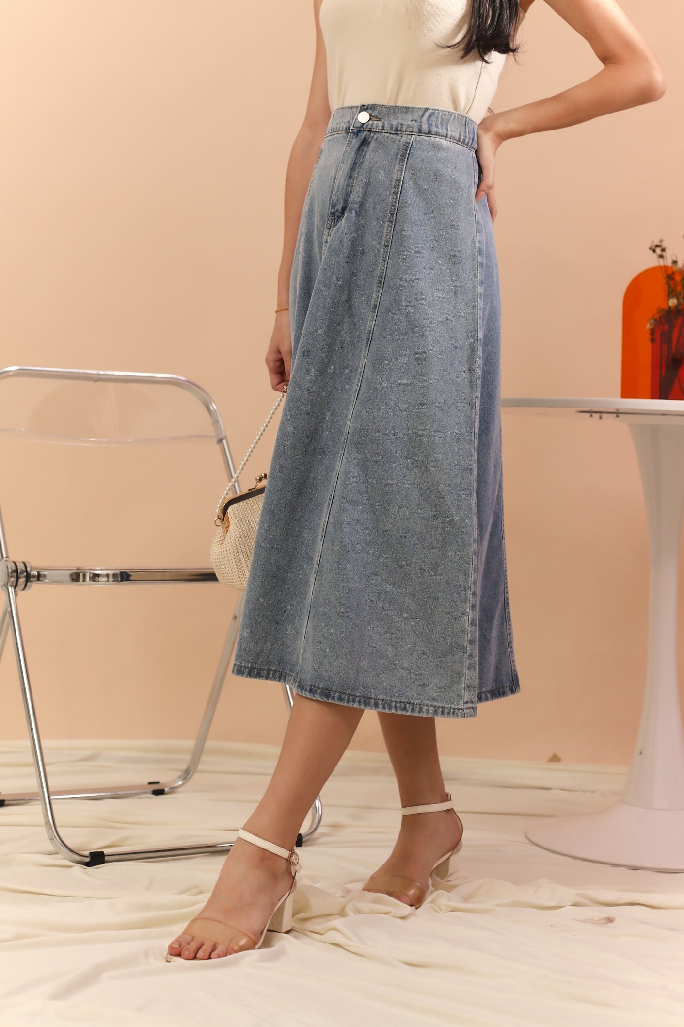 Taylor Denim Skirt - Denim Blue