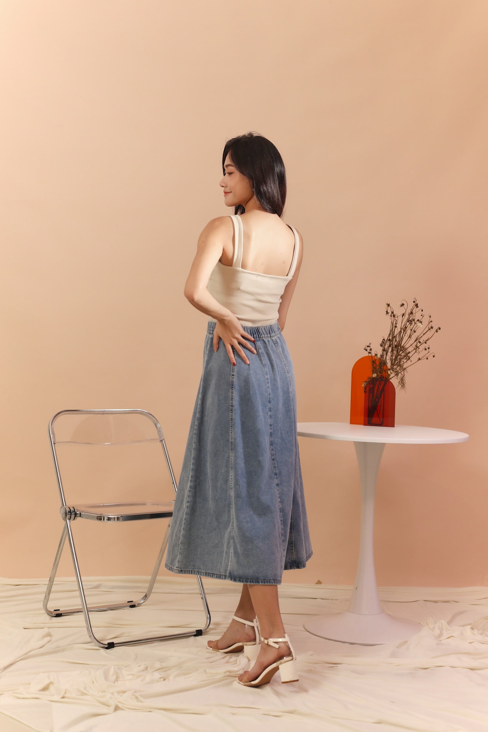 Taylor Denim Skirt - Denim Blue