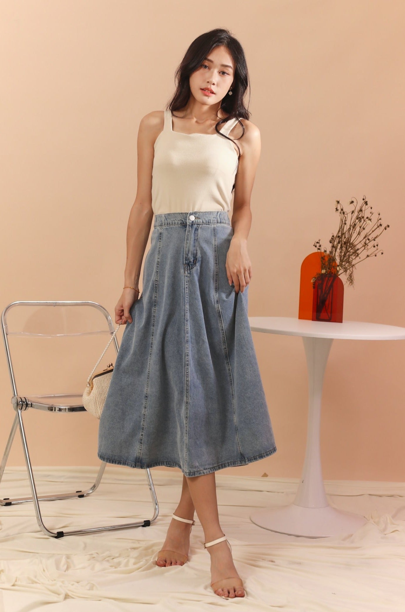 Taylor Denim Skirt - Denim Blue