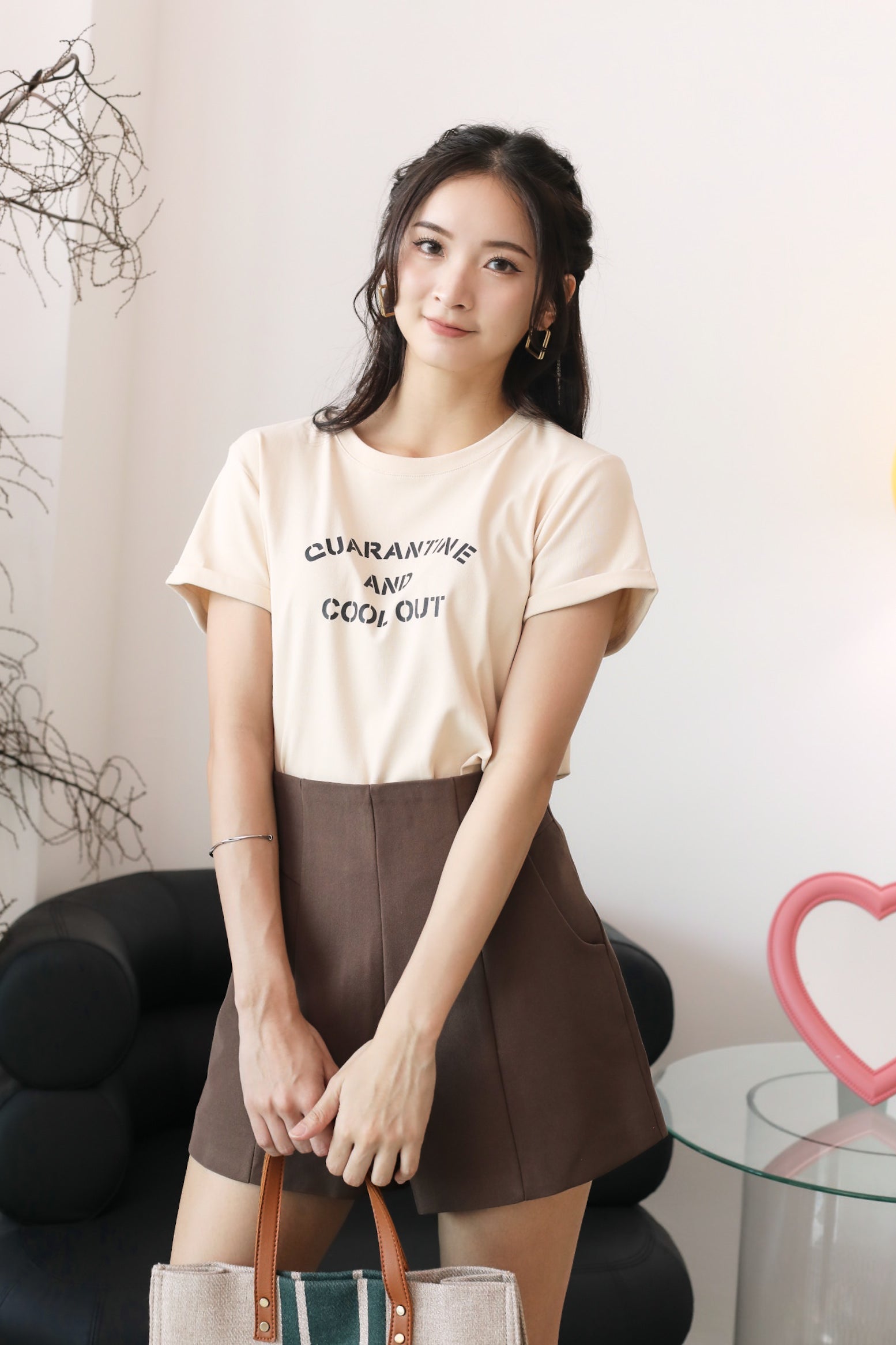 COOL OUT Graphic Tee - Beige