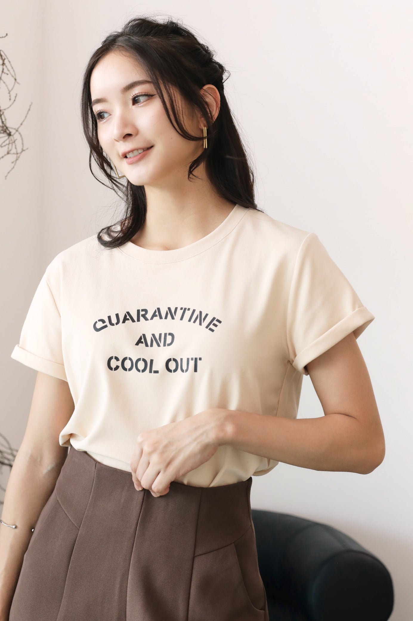 COOL OUT Graphic Tee - Beige