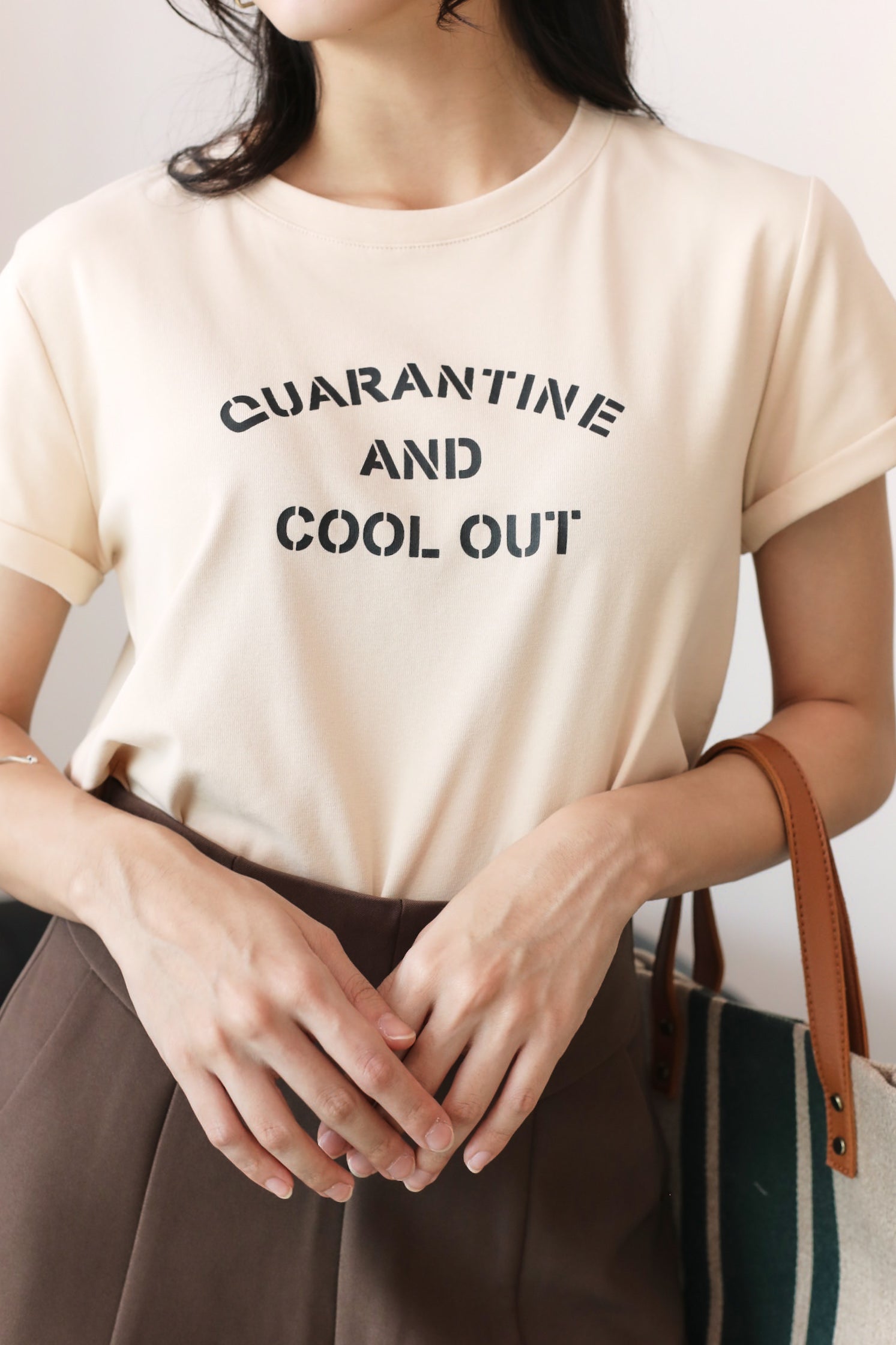 COOL OUT Graphic Tee - Beige