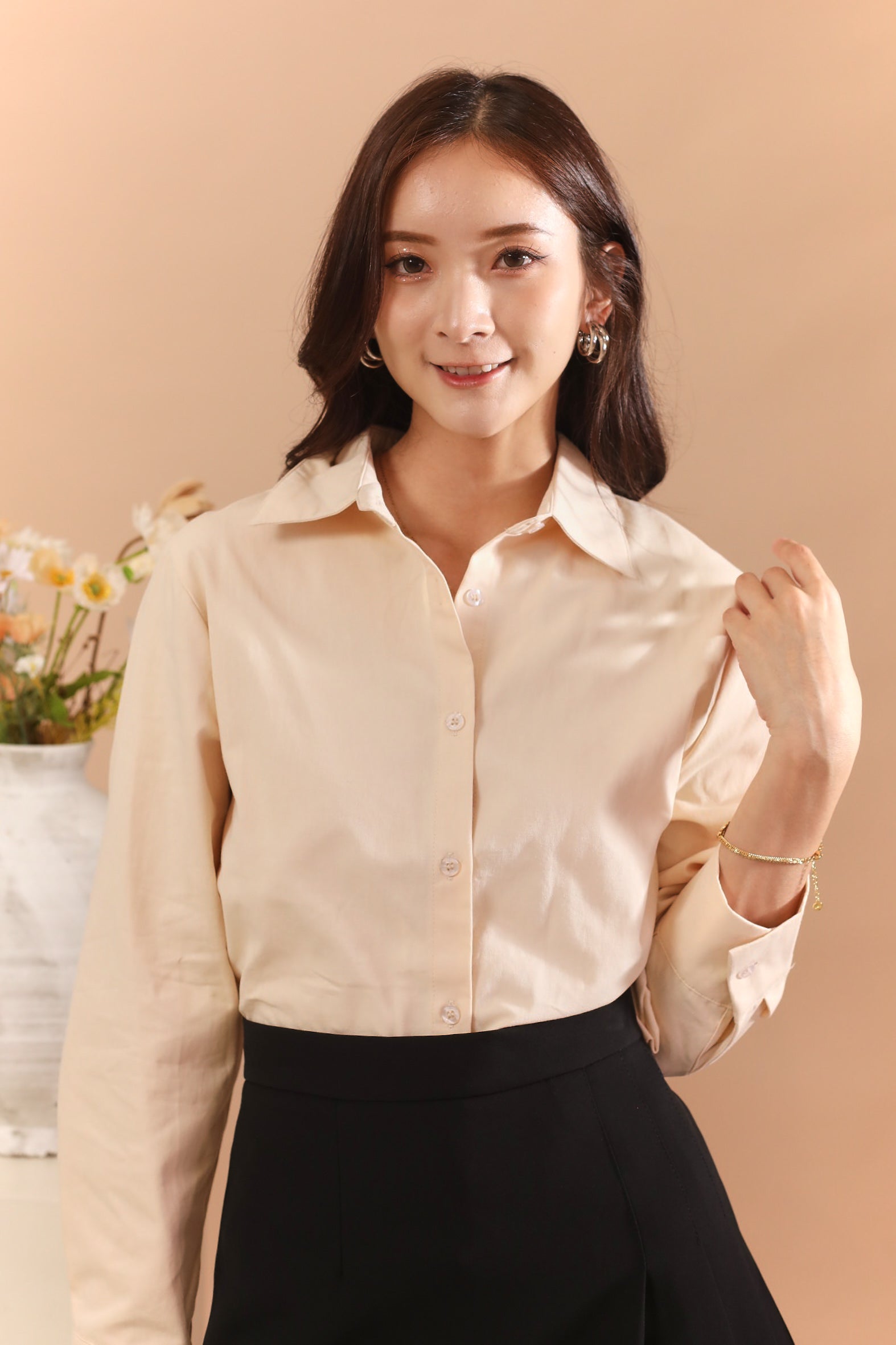 Illit Blouse Top - Beige