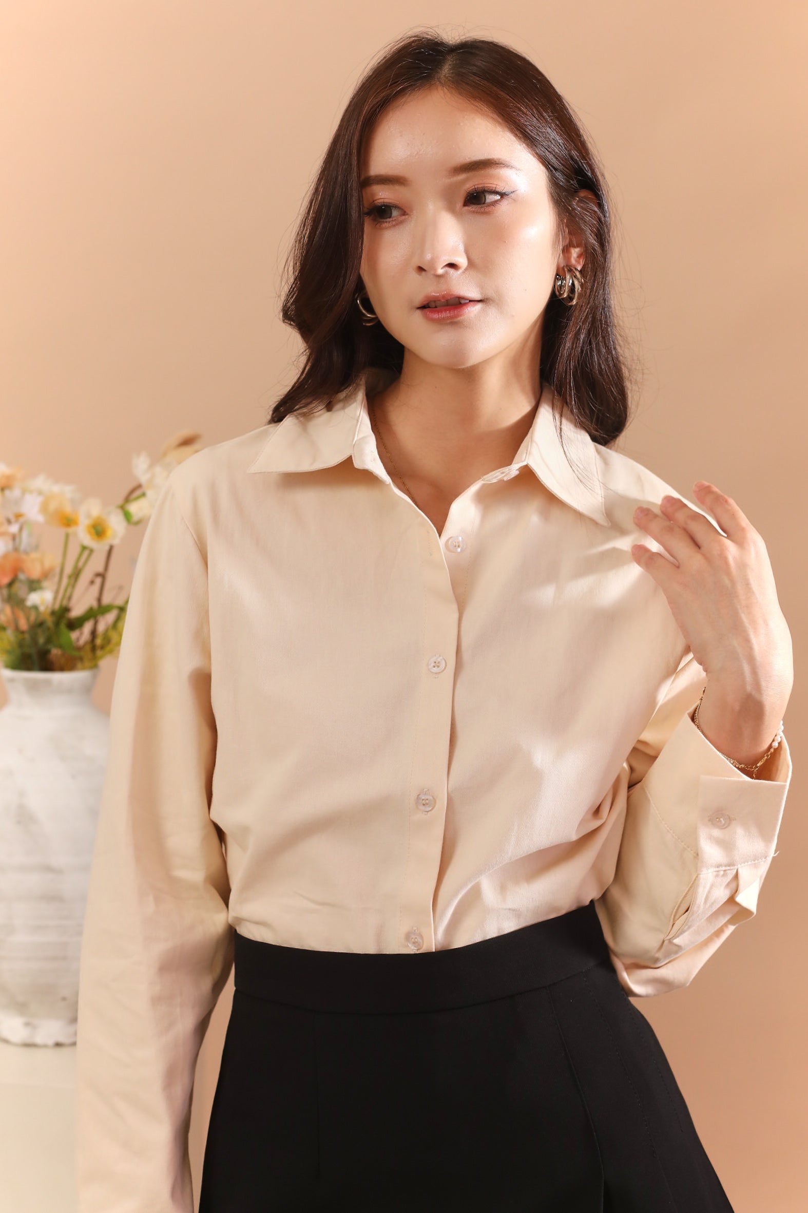 Illit Blouse Top - Beige