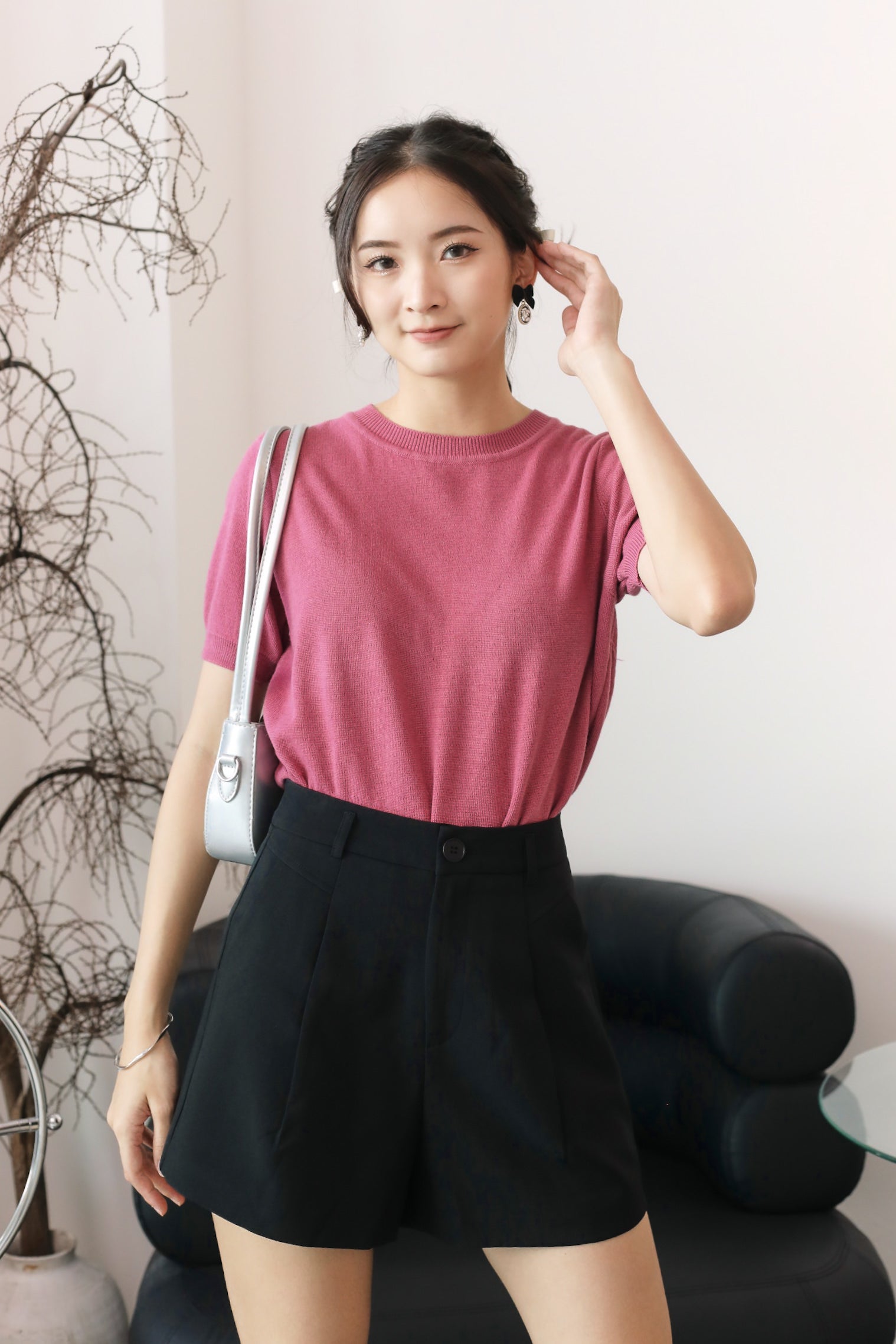 Lewis Knitted Top - Rouge Pink