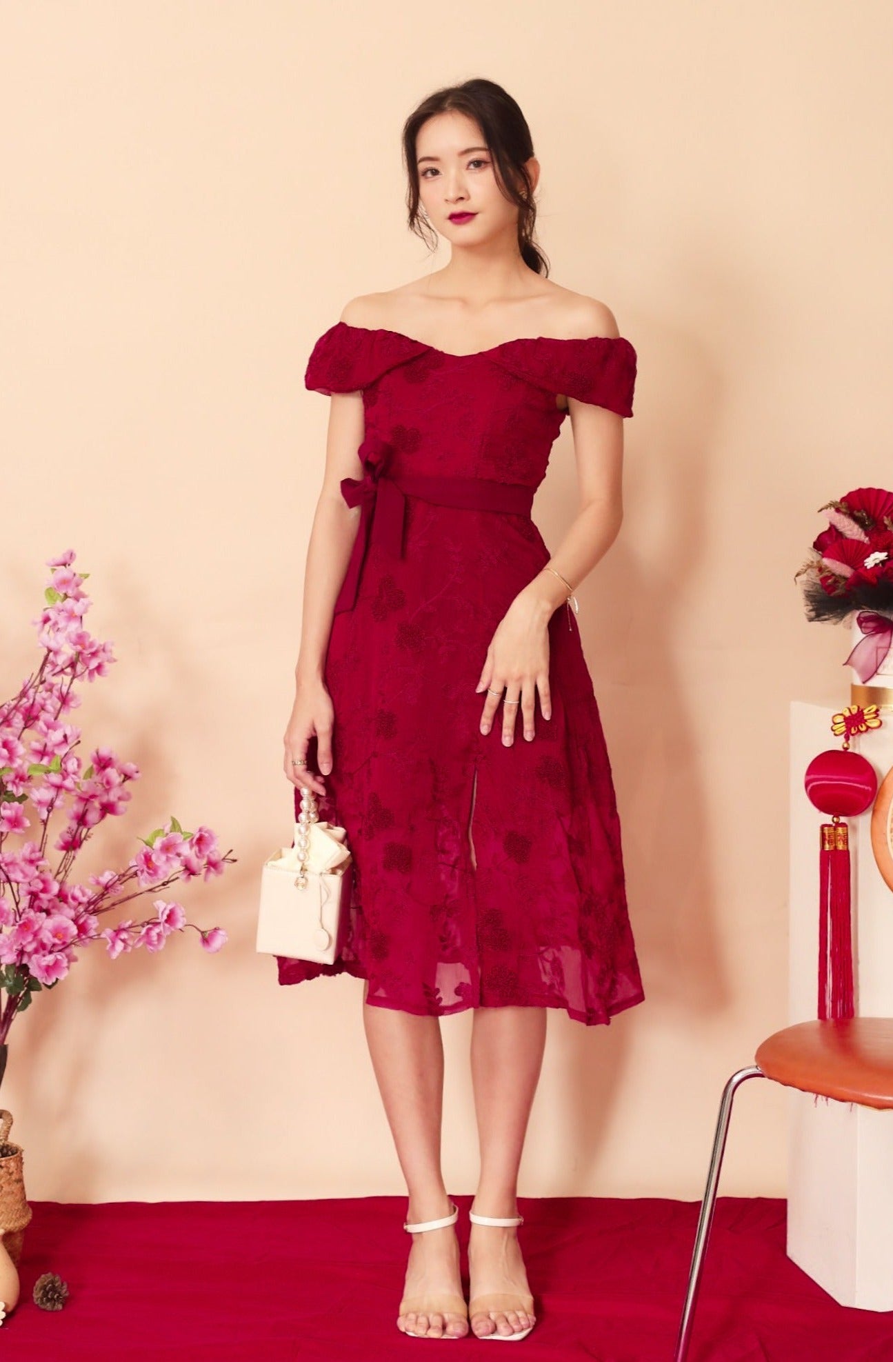 Hattori Dress Maroon TLC Label