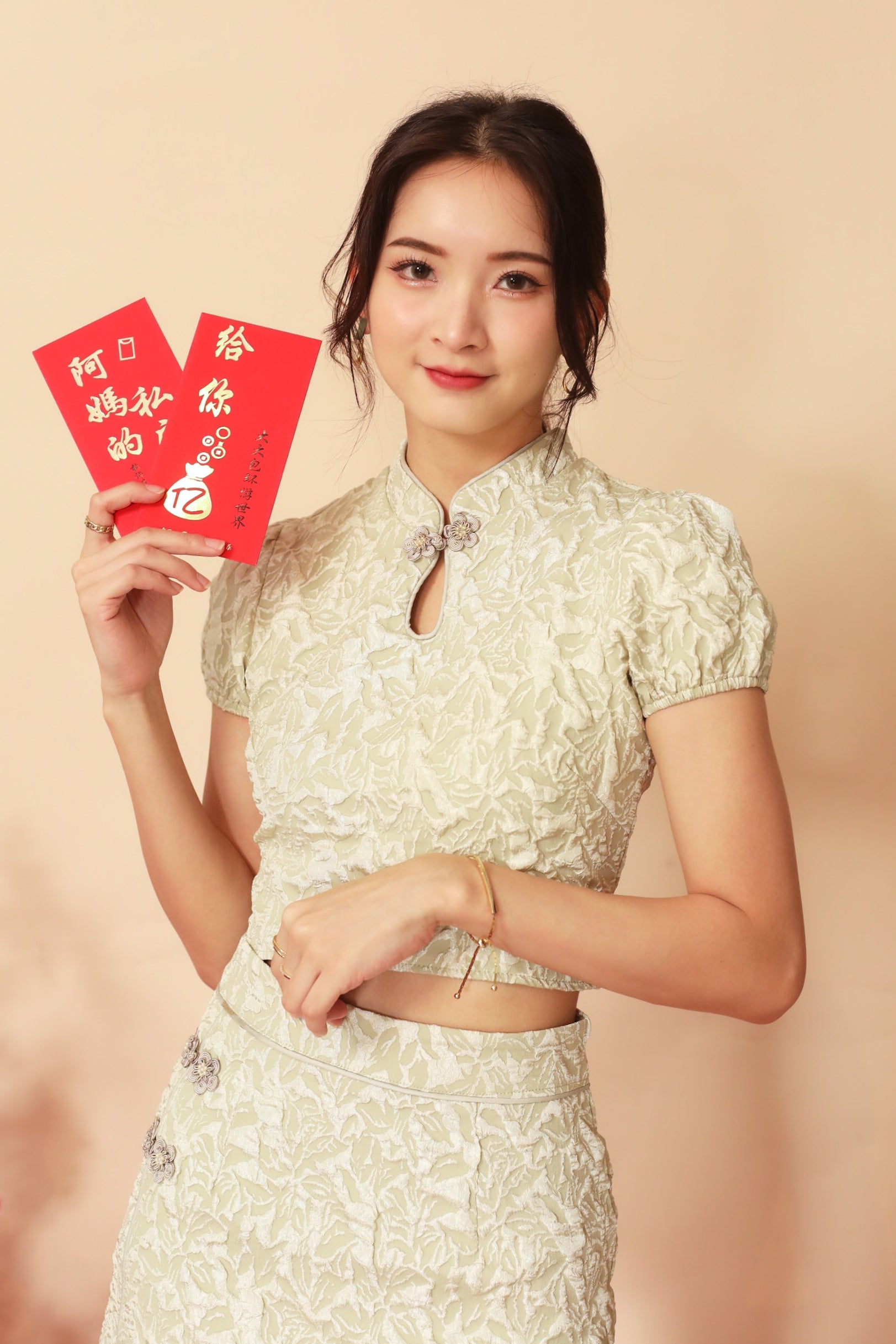 Chun Li Cheongsam Top Jade TLC Label