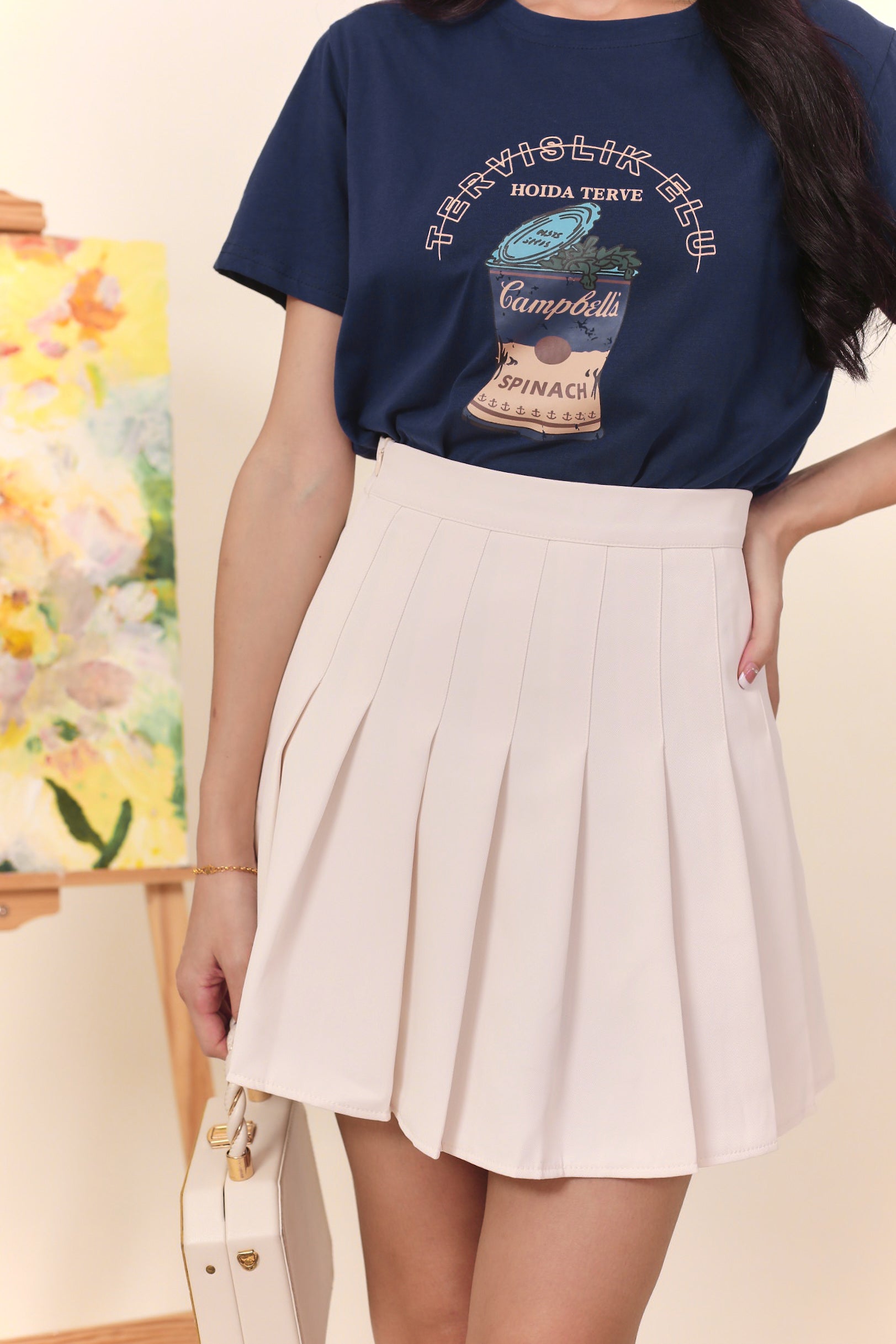 Gaby Rib Denim Skirt