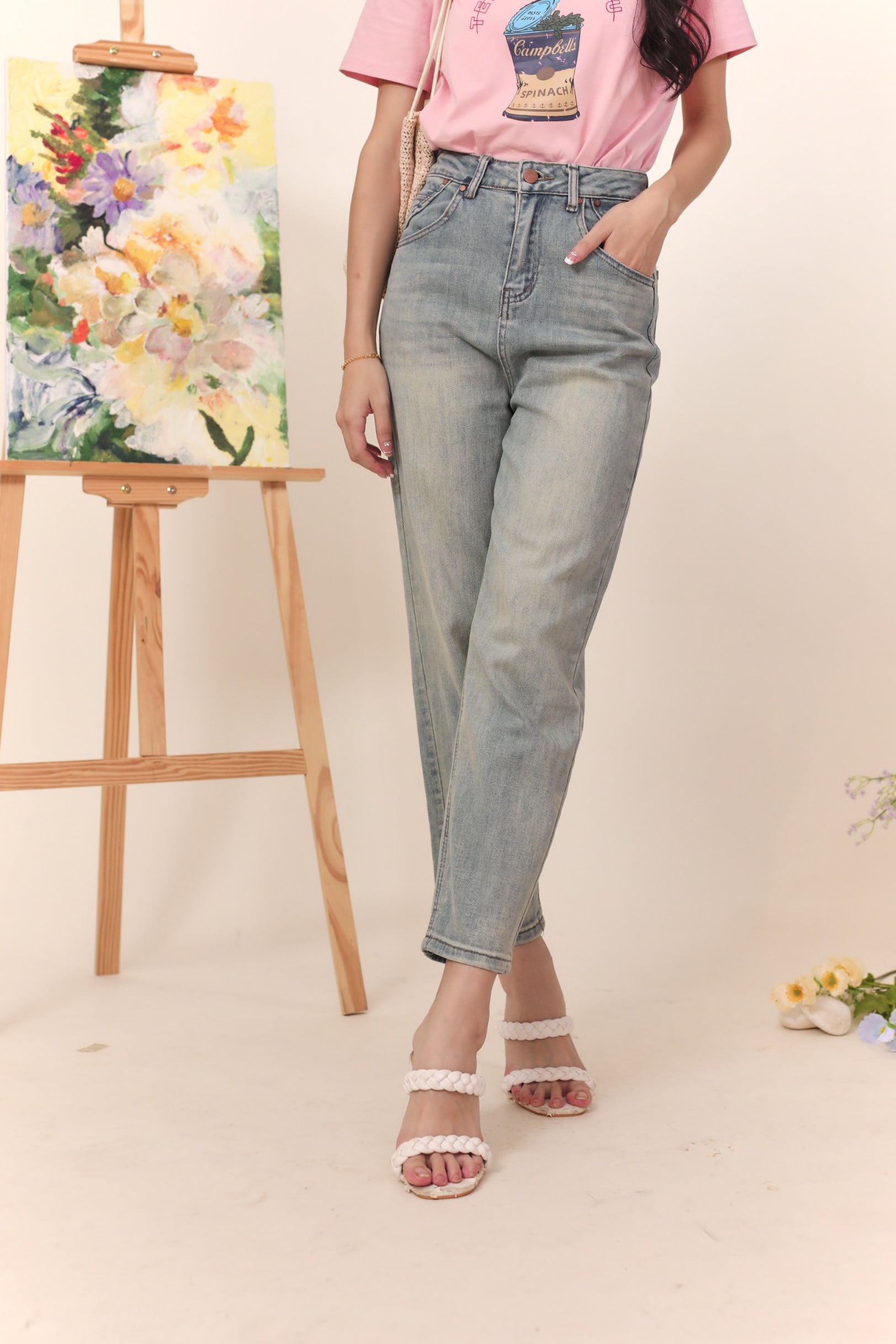 Maddil Denim Pants - Acid Blue