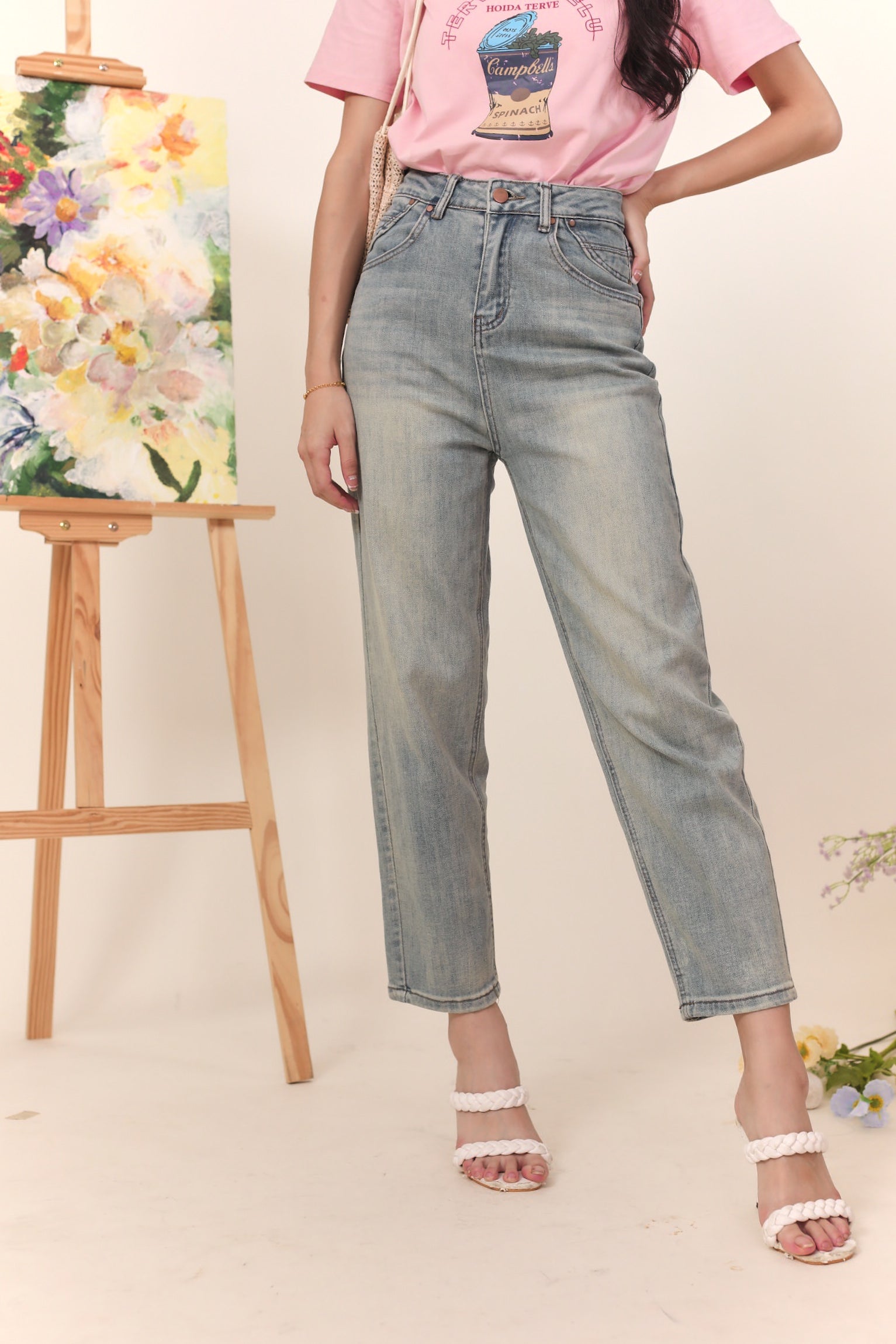 Maddil Denim Pants - Acid Blue