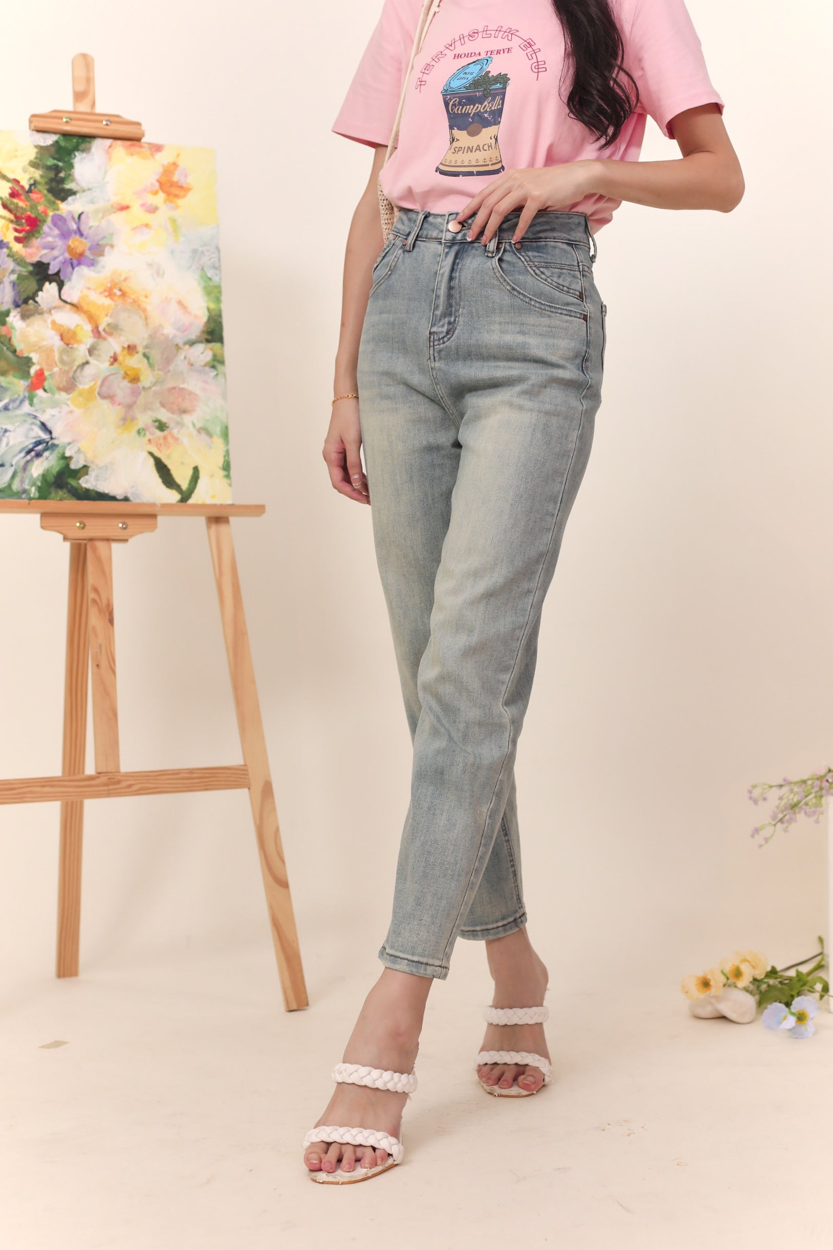 Maddil Denim Pants - Acid Blue