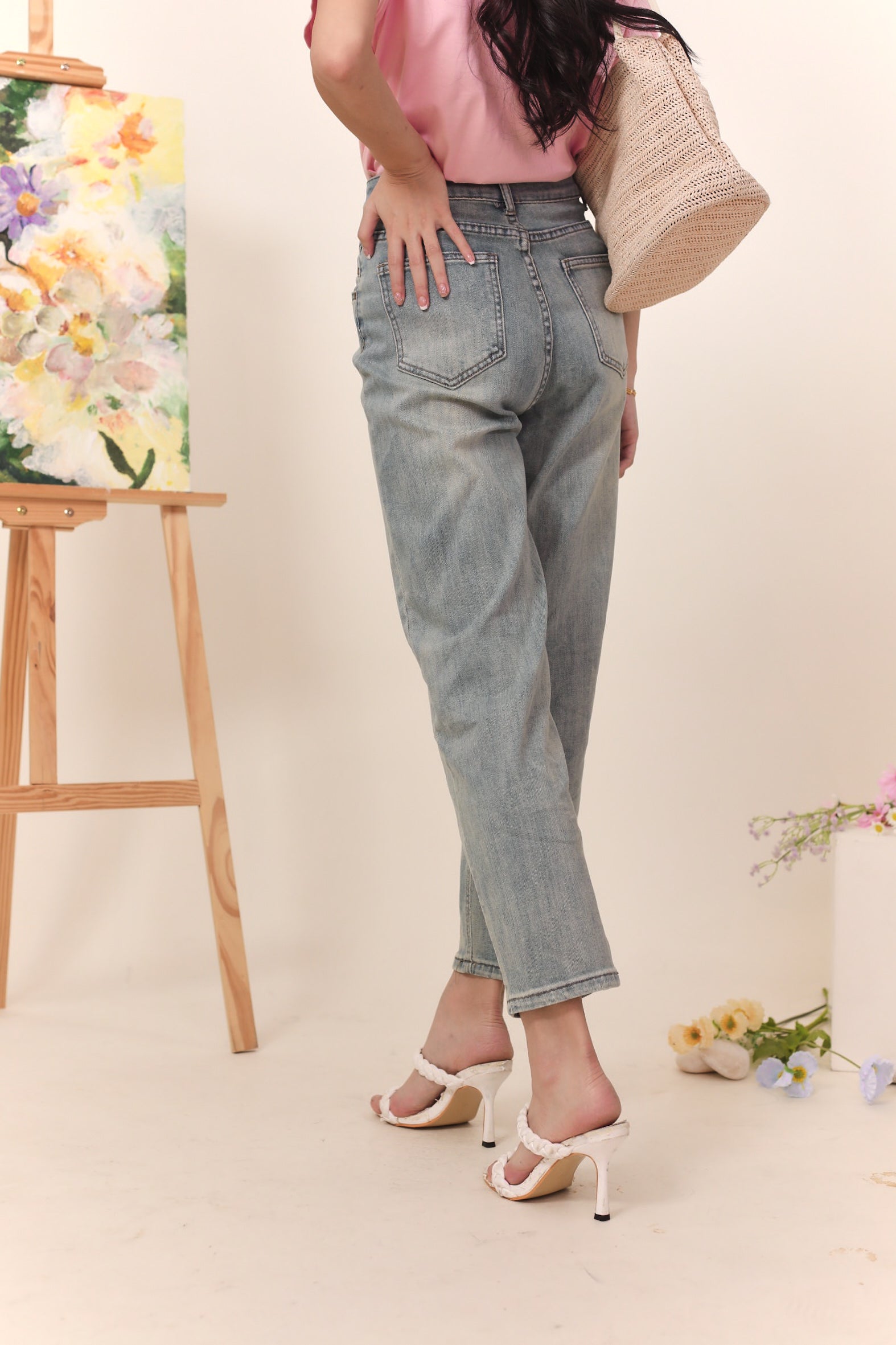 Maddil Denim Pants - Acid Blue