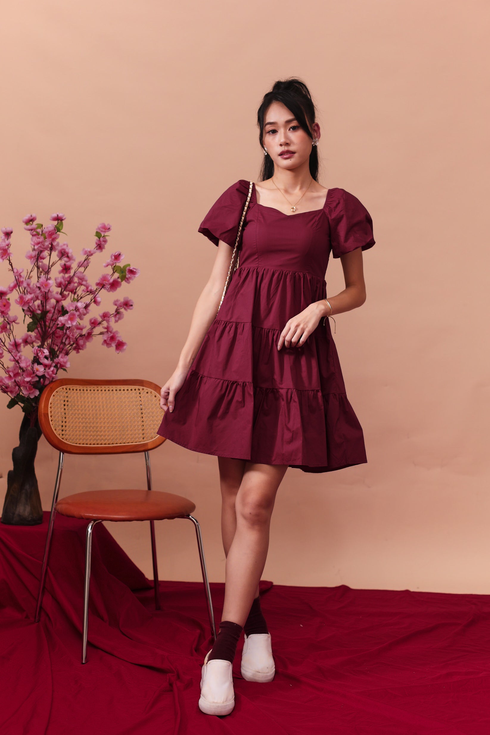Mila Dress Maroon TLC Label