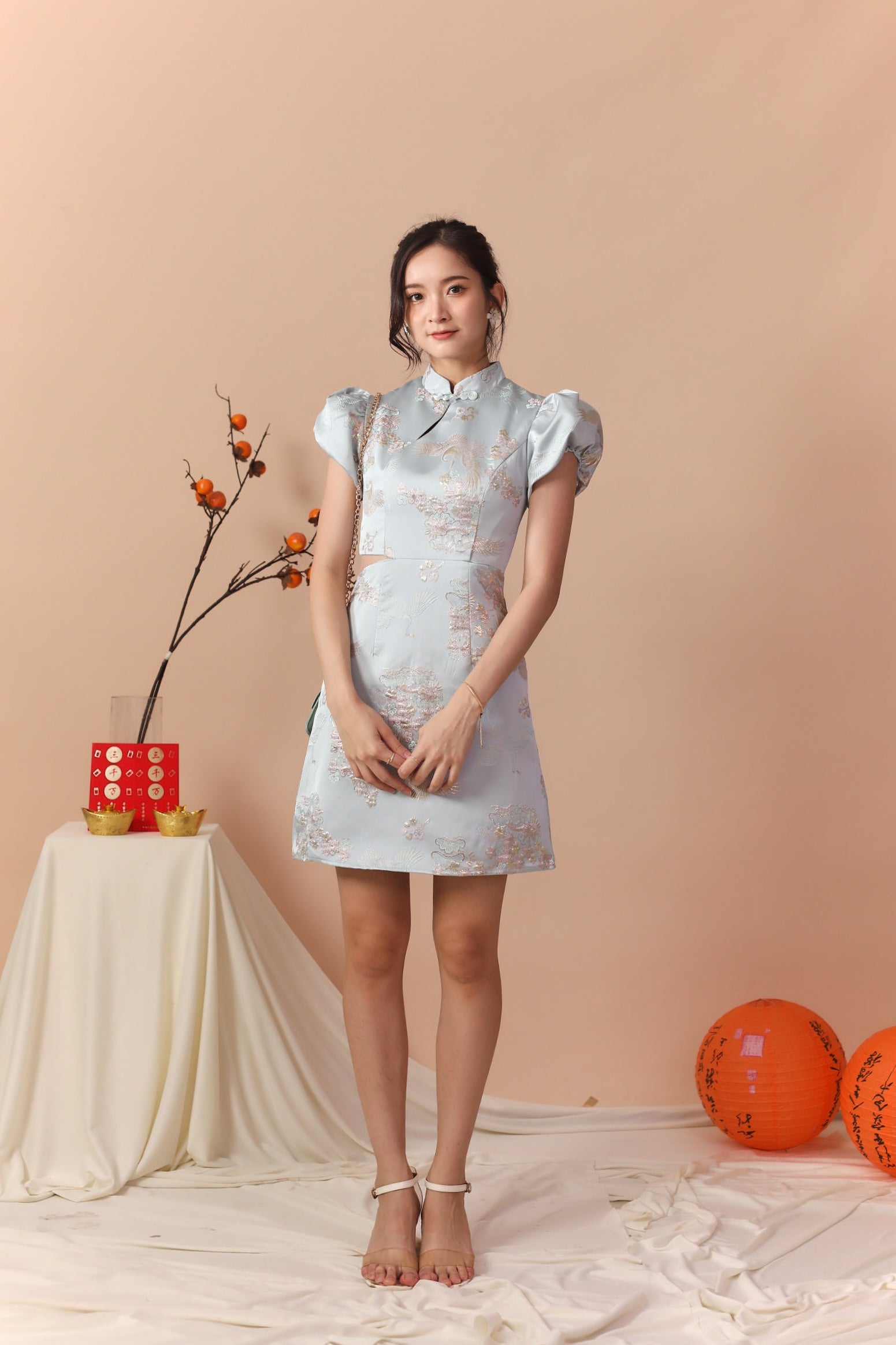 Zai Yun Cheongsam Dress - Baby Blue