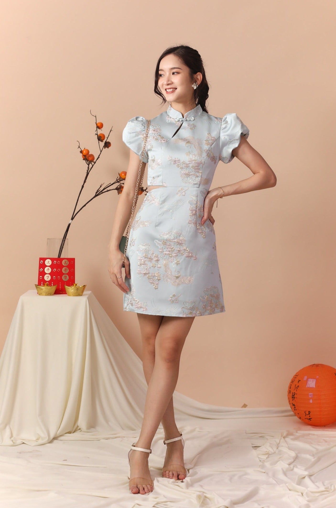 Zai Yun Cheongsam Dress - Baby Blue