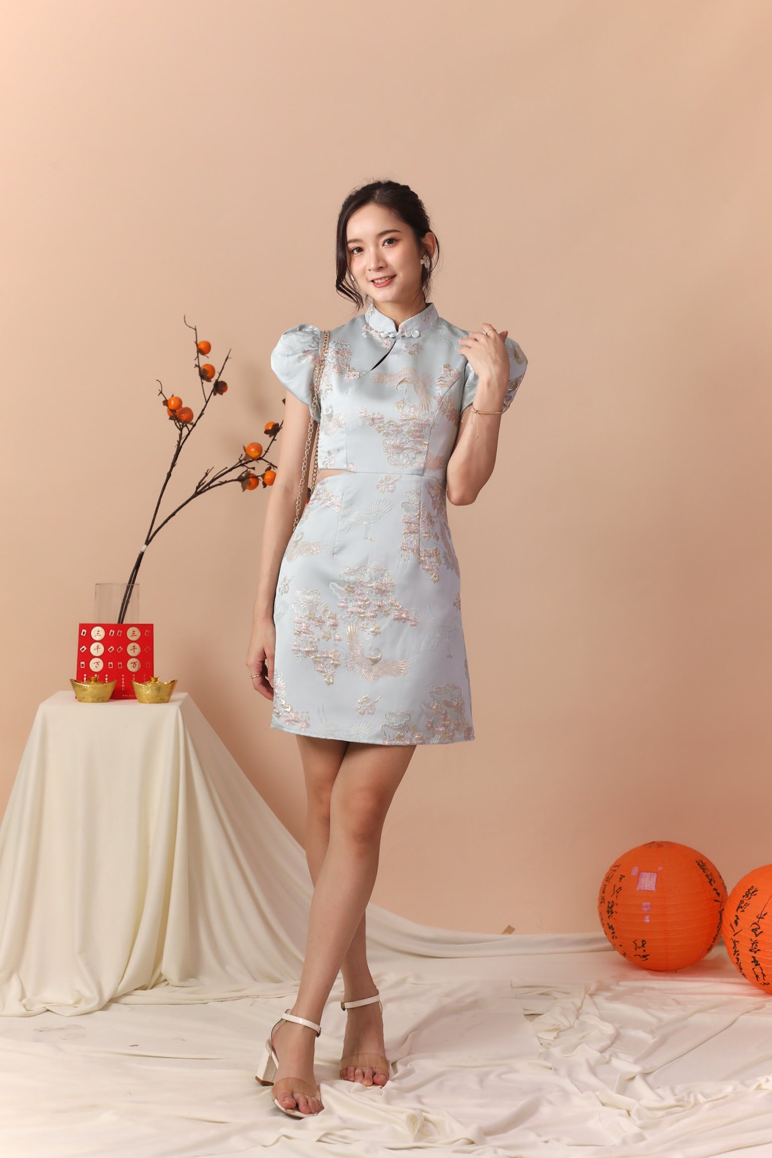 Zai Yun Cheongsam Dress - Baby Blue